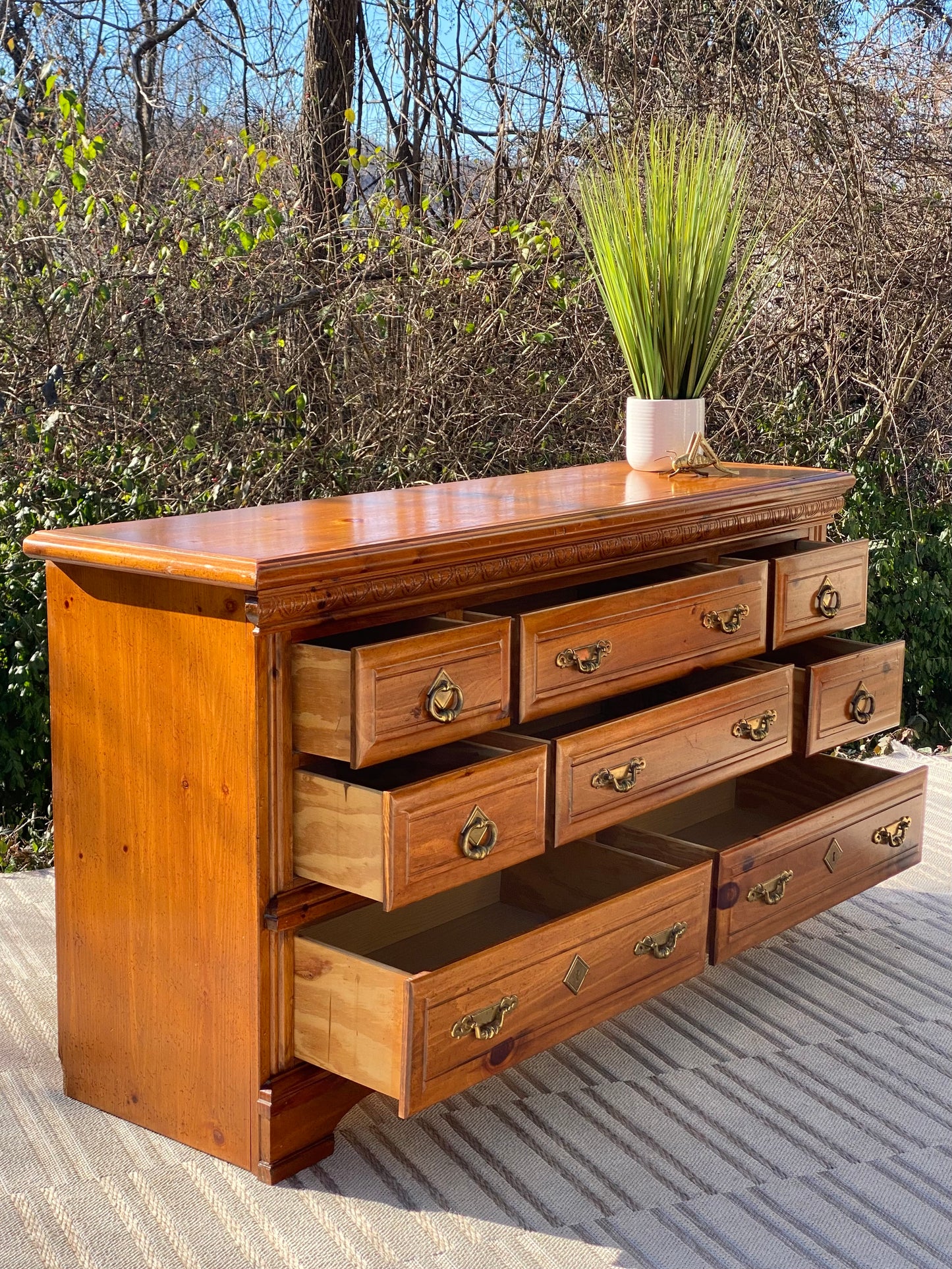 Vintage Wooden 8 Drawer Dresser
