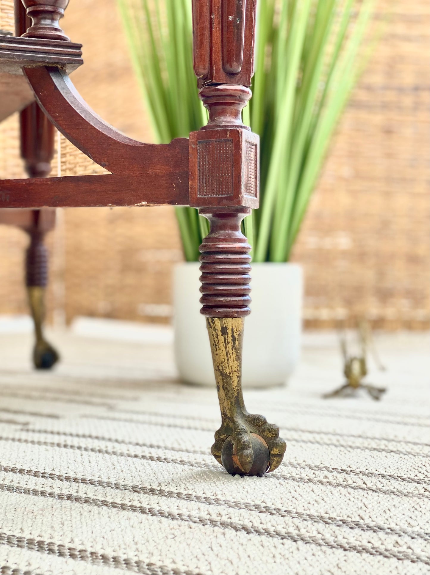 Antique Cherry Claw Foot Table