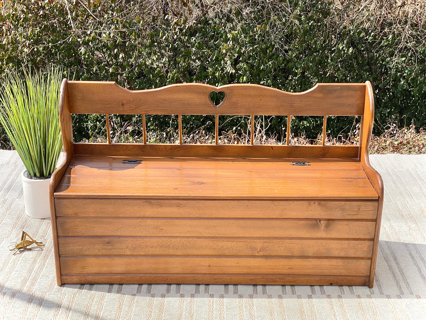 Vintage Pine Storage Bench Toy Chest