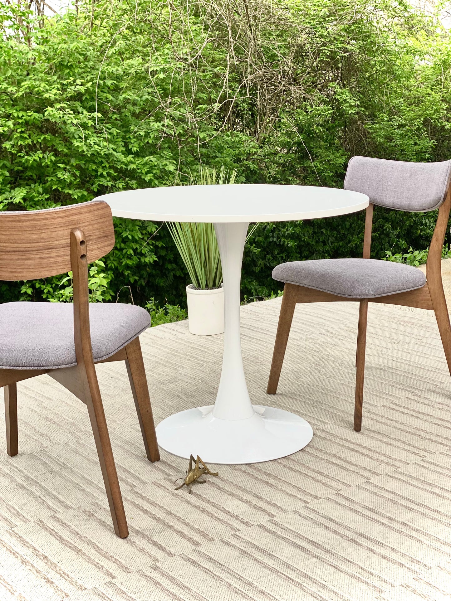 Modern White Bistro Table & 2 Chairs