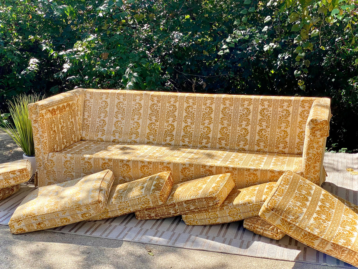 Vintage MCM Upholstered Sofa Couch