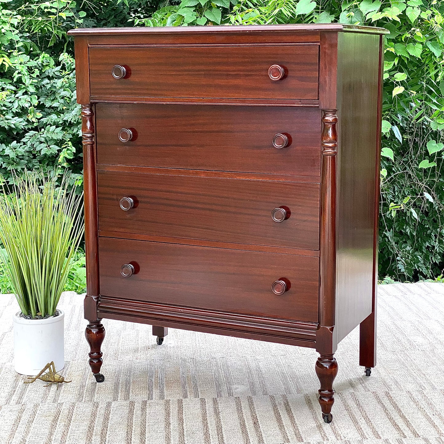 Vintage Wooden 4 Drawer Holland Dresser