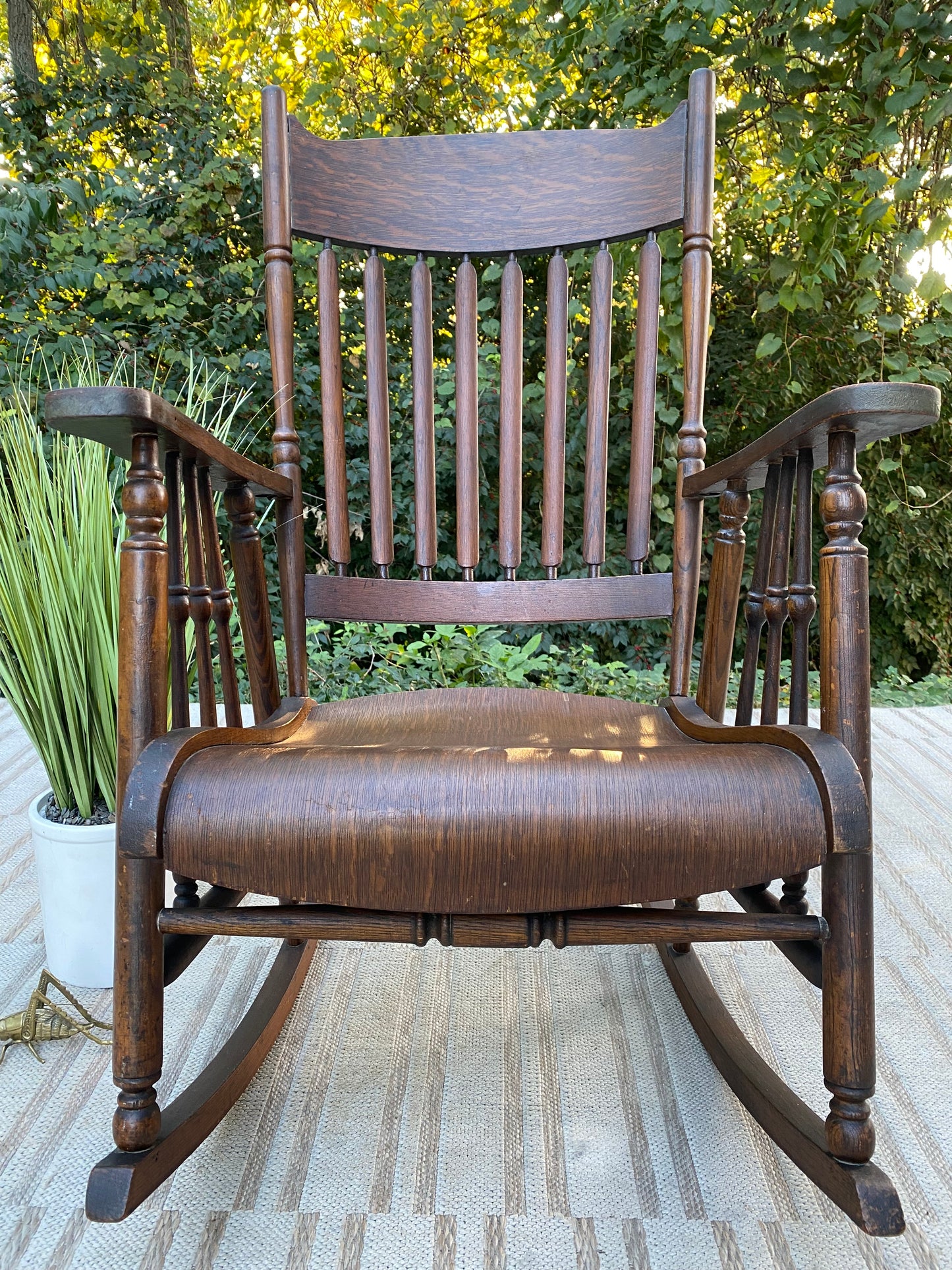 Vintage Arts & Crafts Wooden Rocking Chair