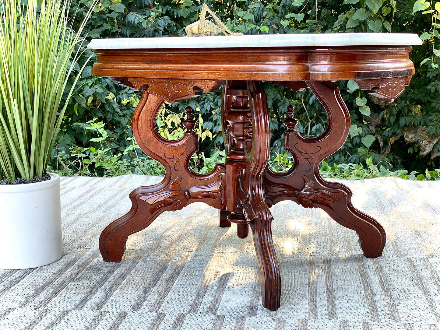 Vintage Marble Top Side Table