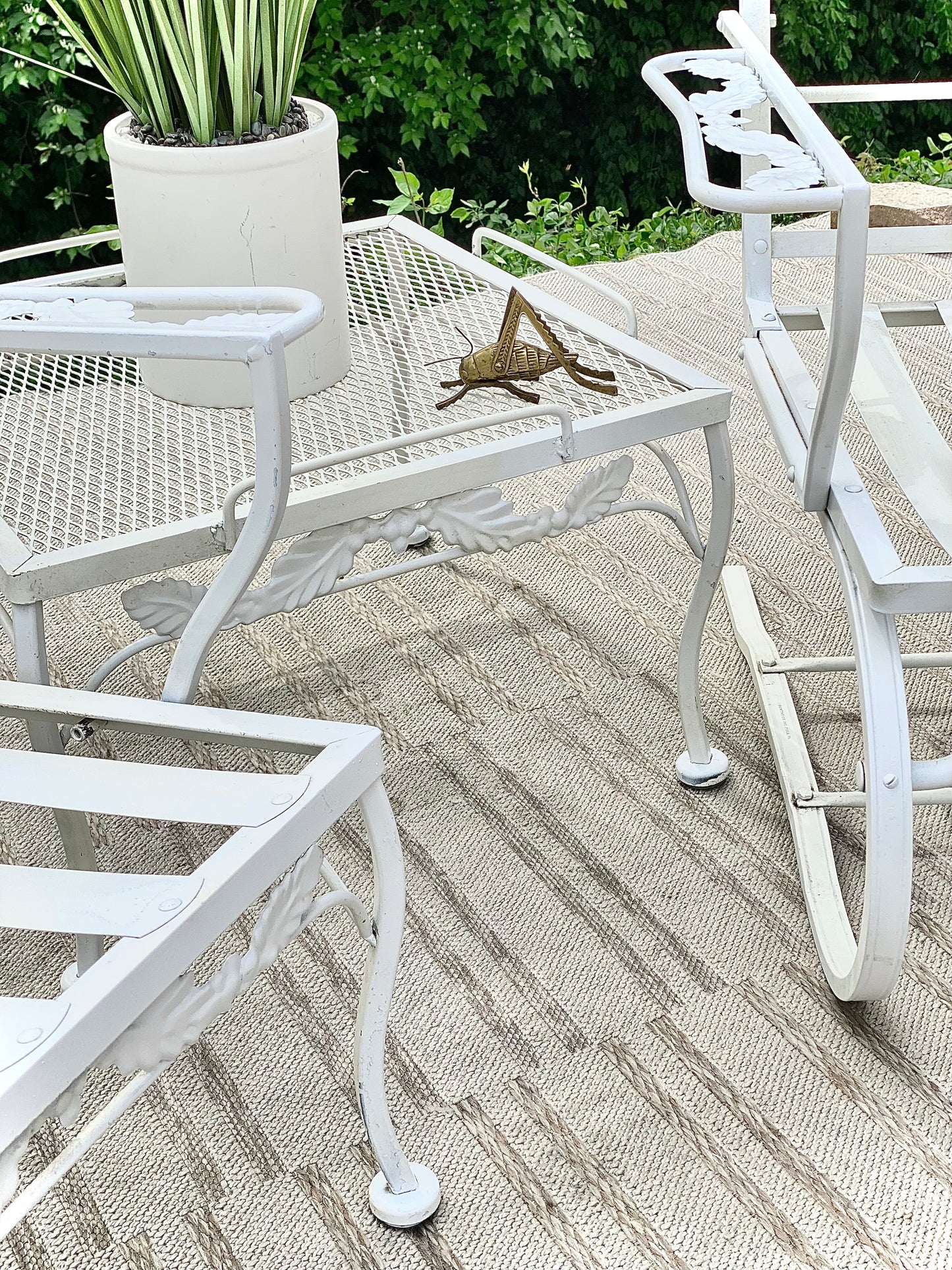 Vintage 3 Piece White Metal Bunting Co Patio Set