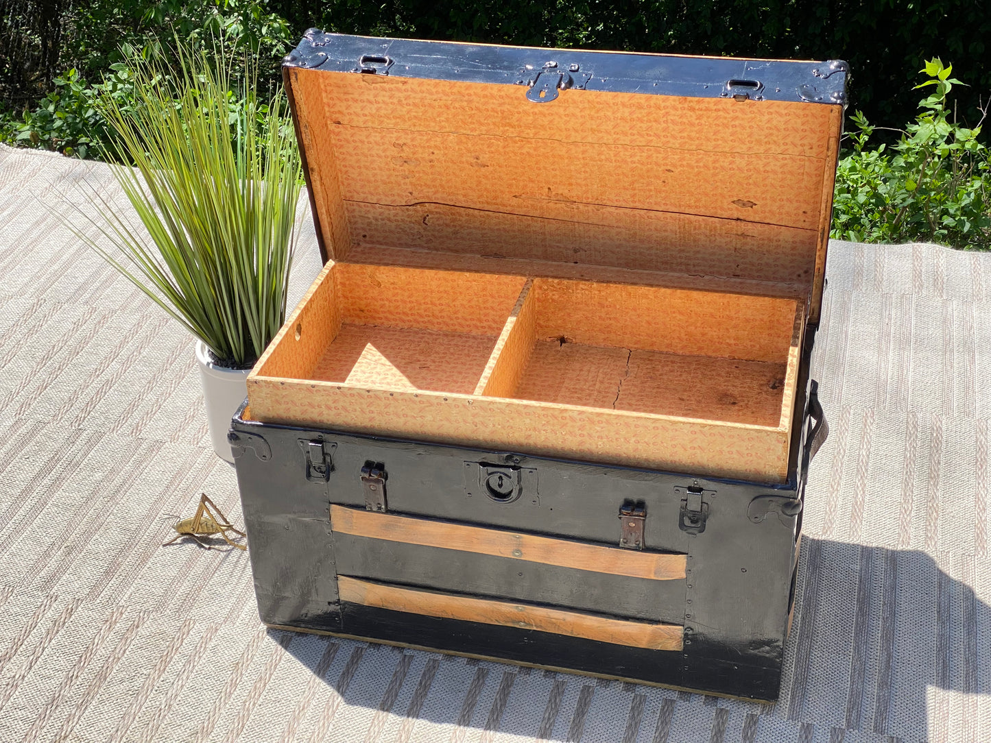 Vintage Wooden & Metal Trunk
