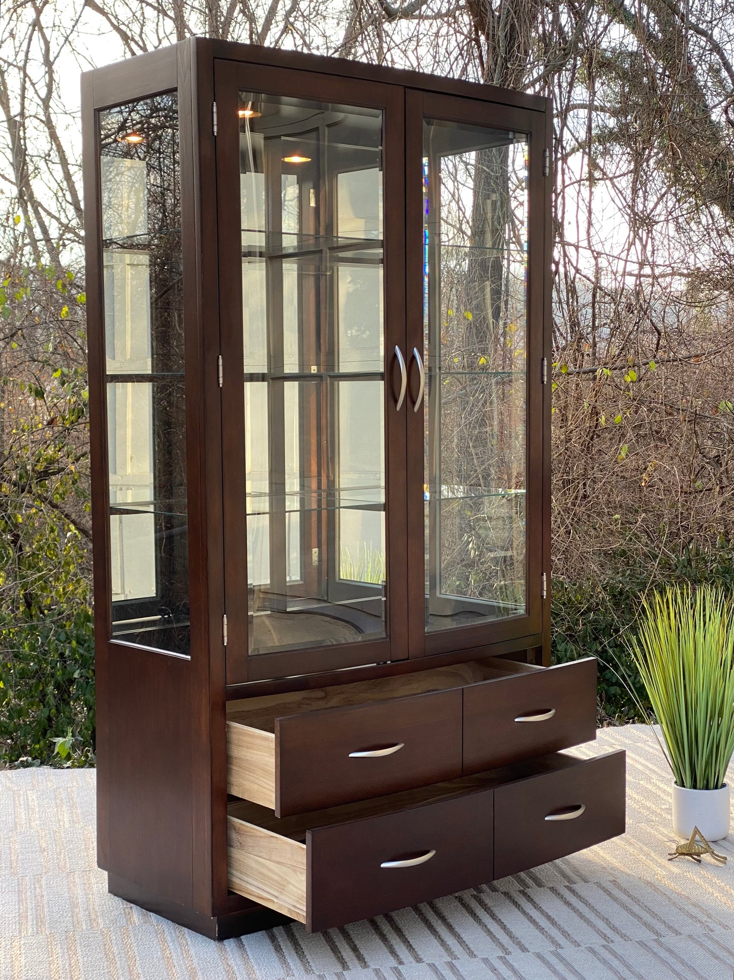 Modern Kathy Ireland Lighted Display Cabinet