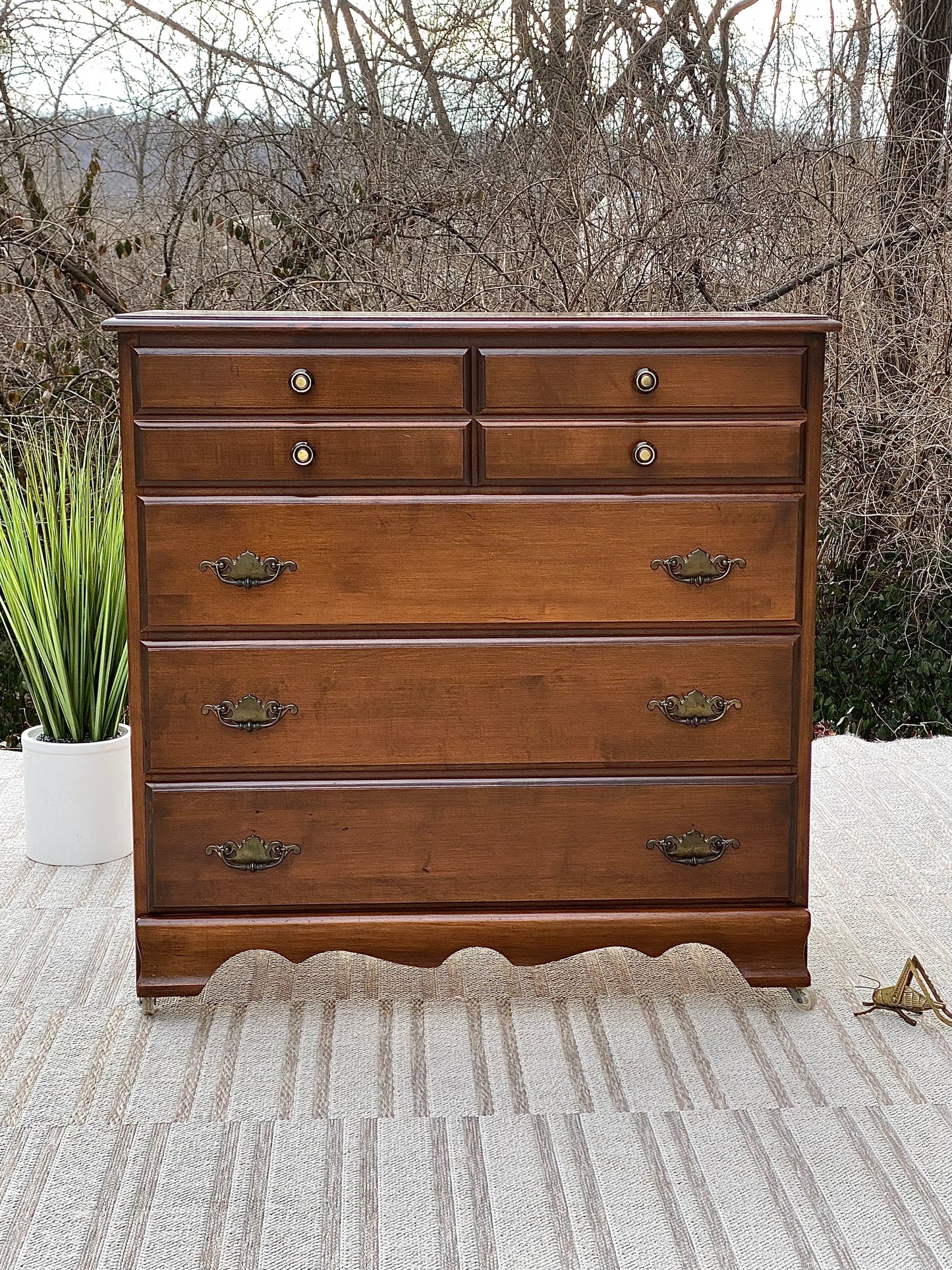 Vintage Edison Wooden 4 Drawer Dresser