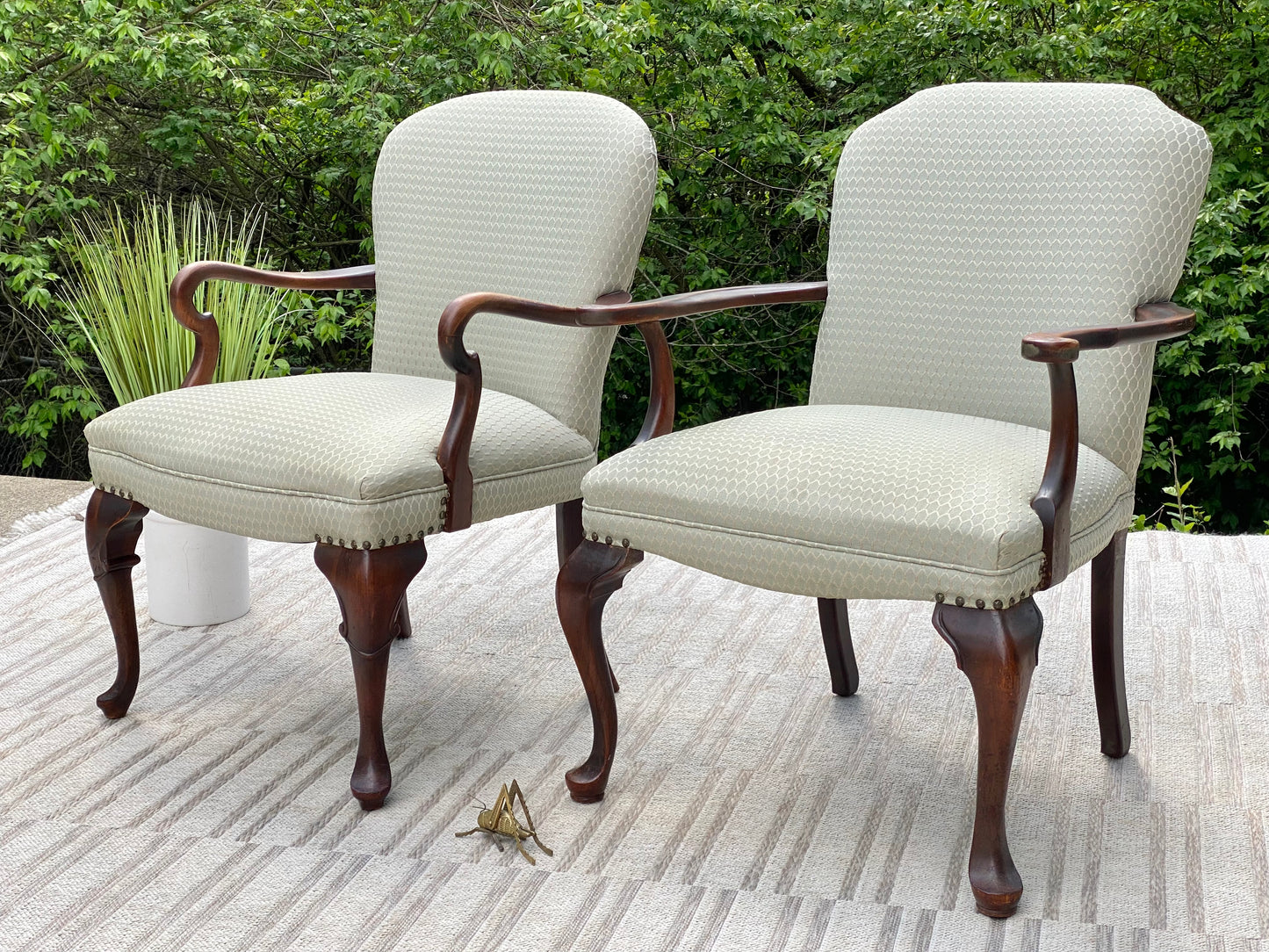 Vintage Pair of Upholstered Accent Chairs