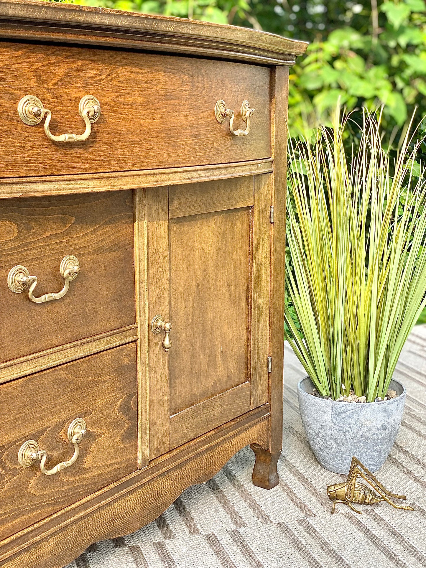 Small Vintage Wooden Oak Cabinet