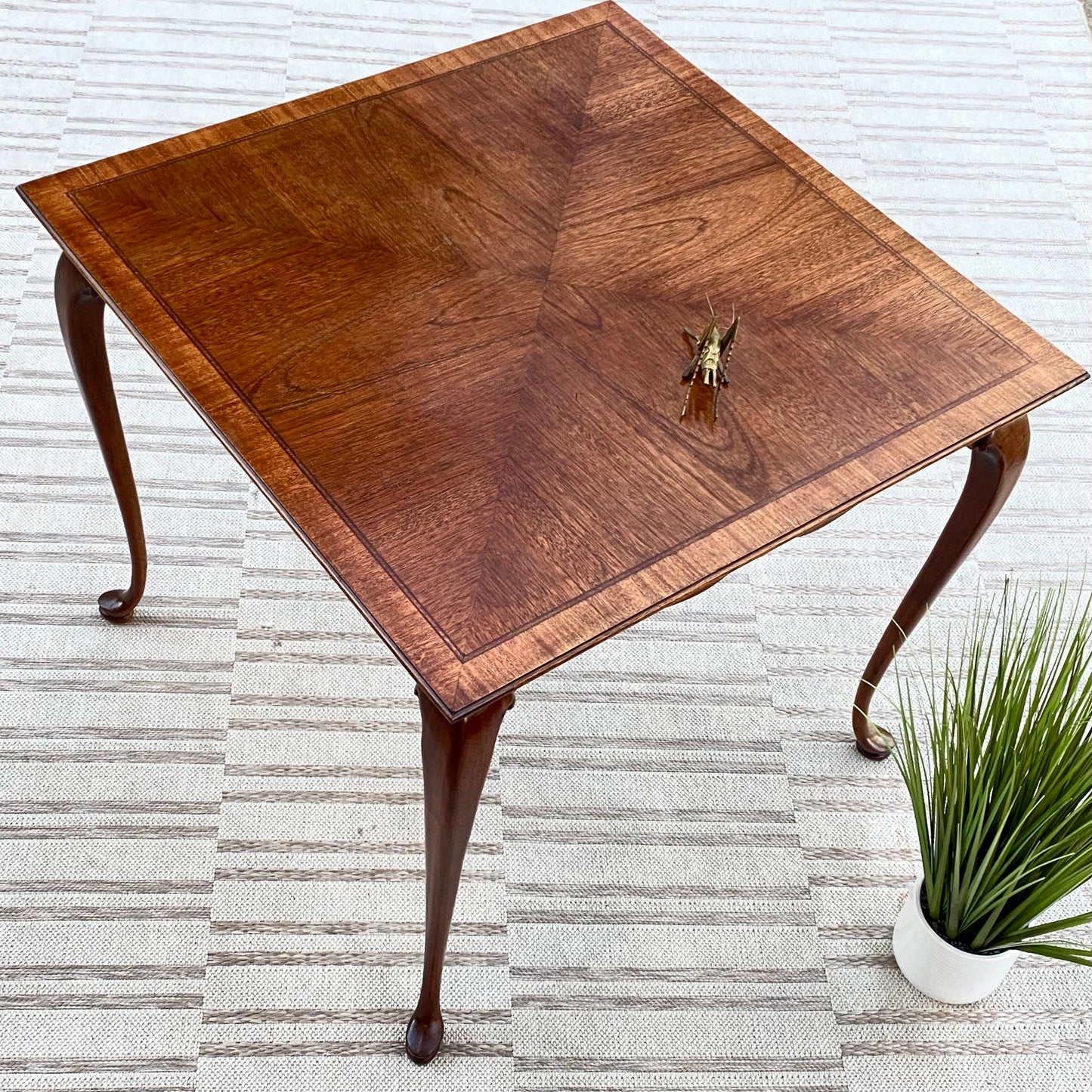 Vintage Walnut Inlay Table
