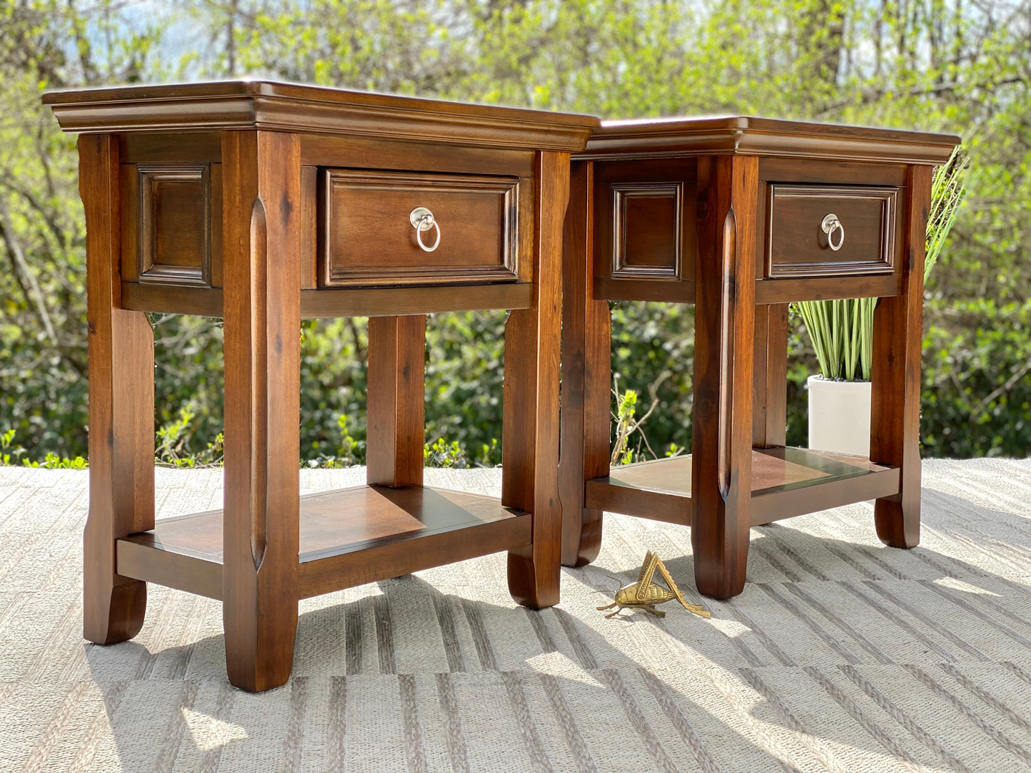 Pair of Contemporary Wooden Side Tables