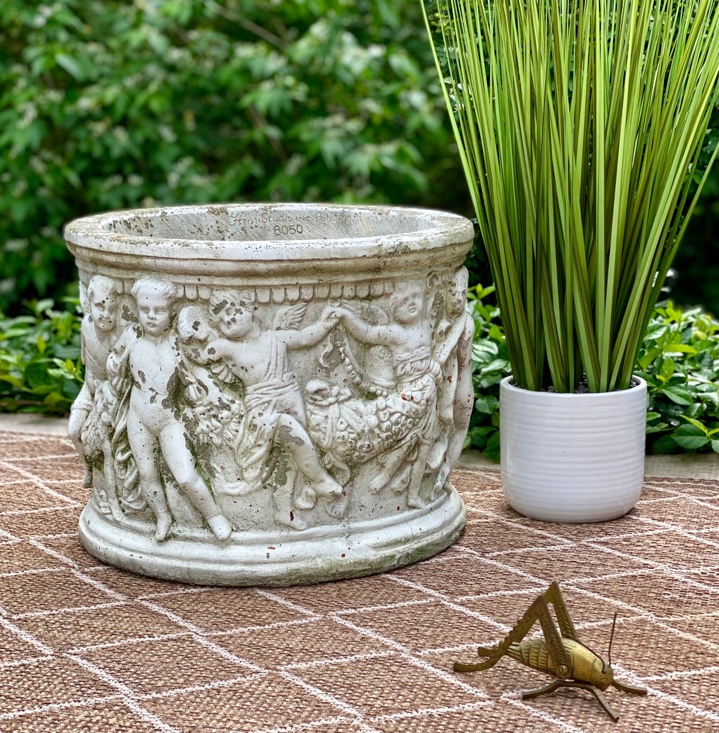 Henri Studio Concrete Cherub Planter