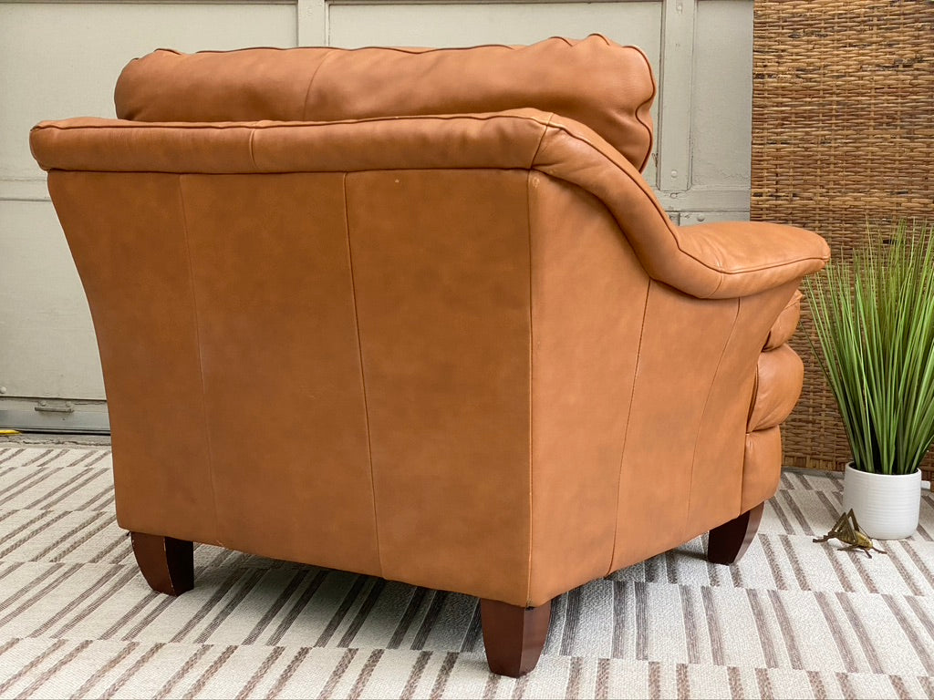 Plush Tan Leather Armchair