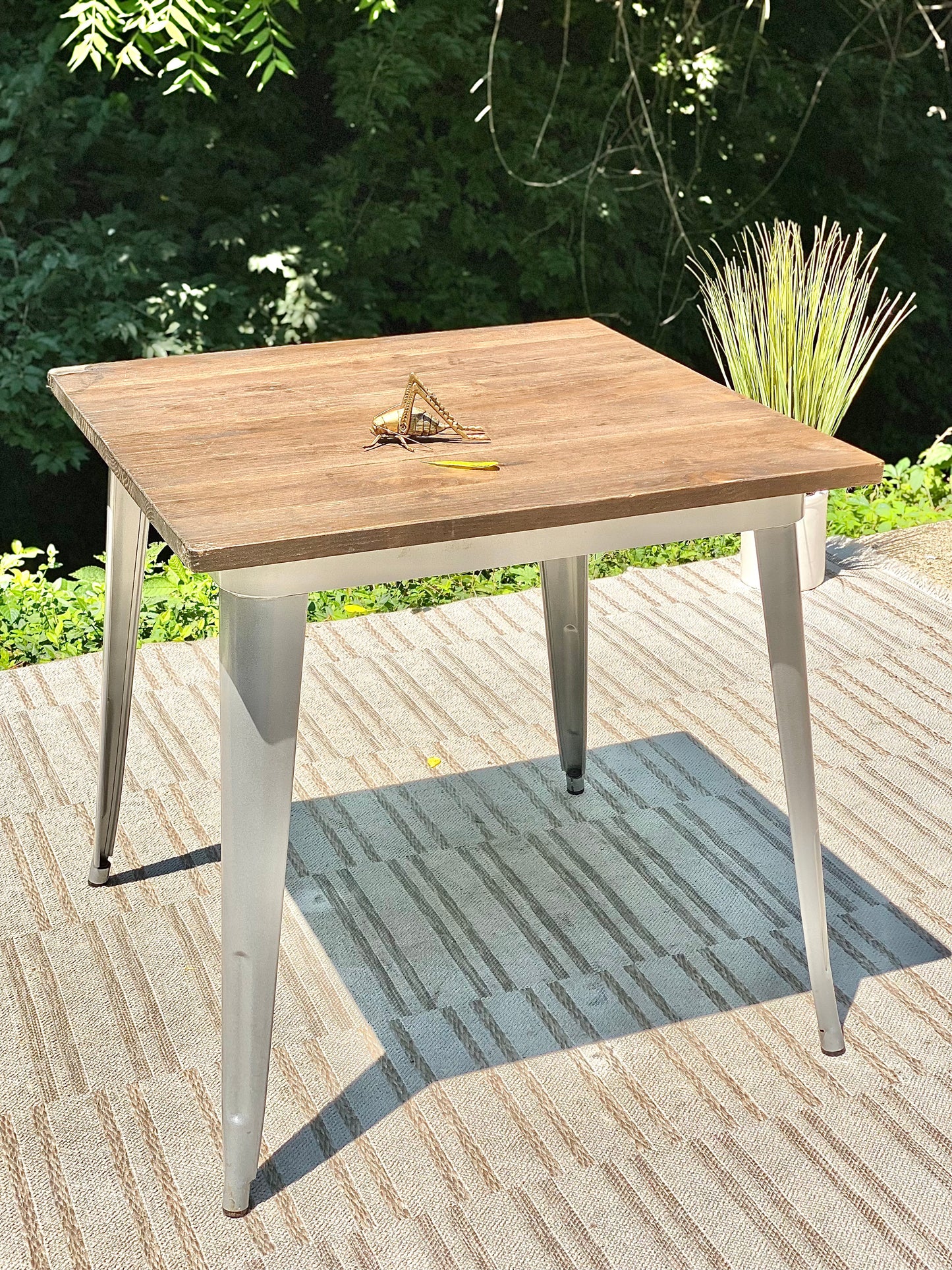 Nice Metal and Wood Square Table