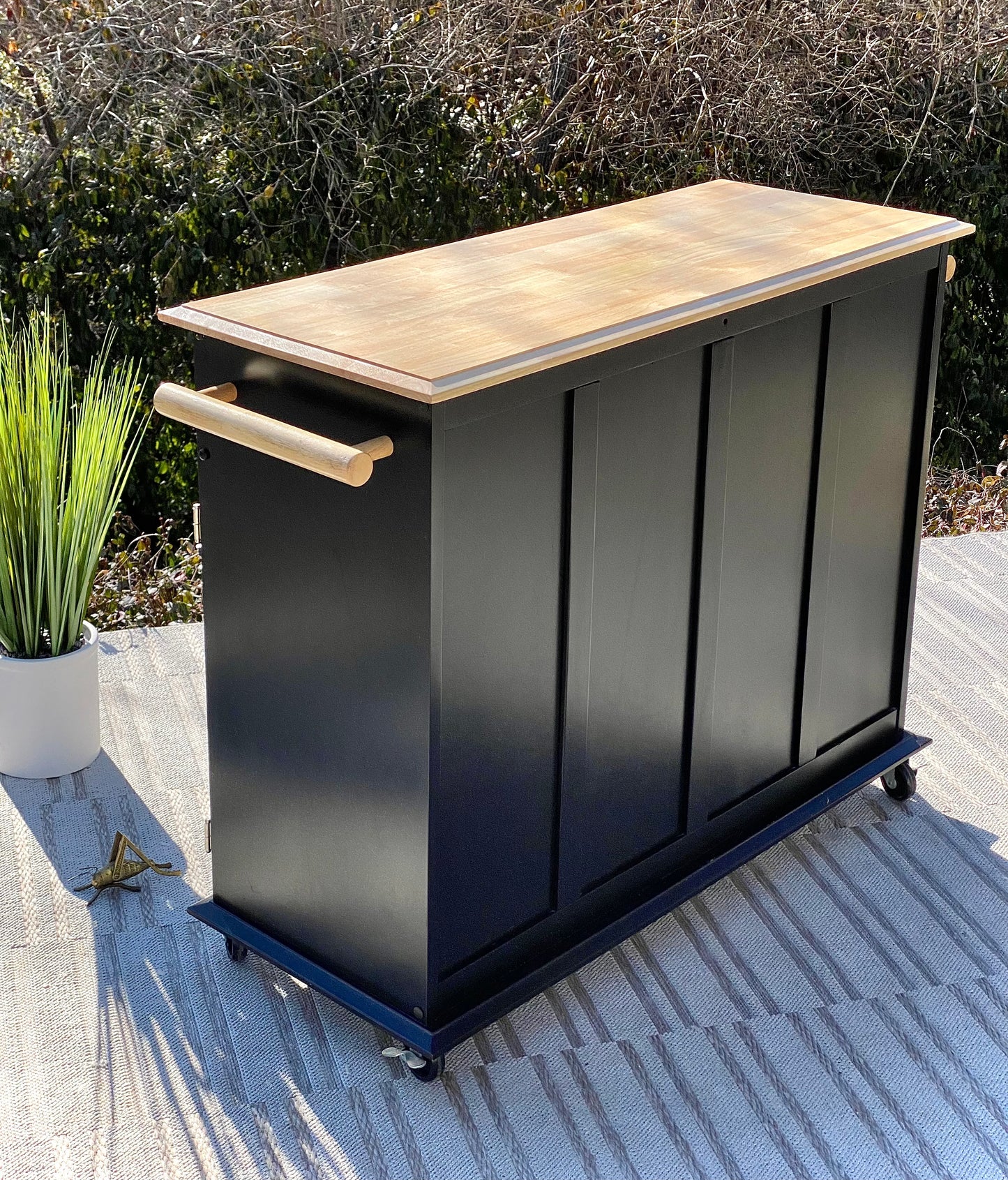 Modern Movable Rolling Kitchen Island Cabinet