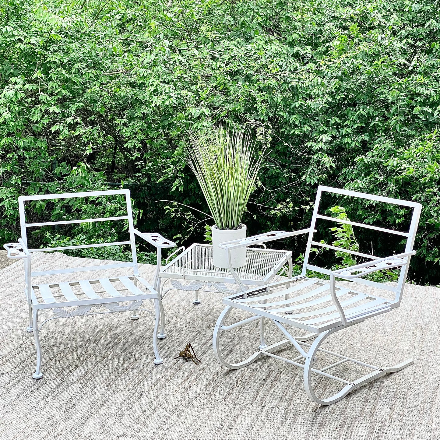 Vintage 3 Piece White Metal Bunting Co Patio Set