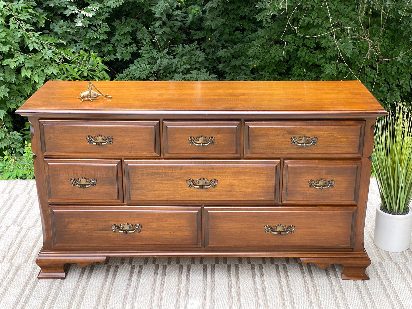 Vintage Wooden Lowboy 8 Drawer Dresser