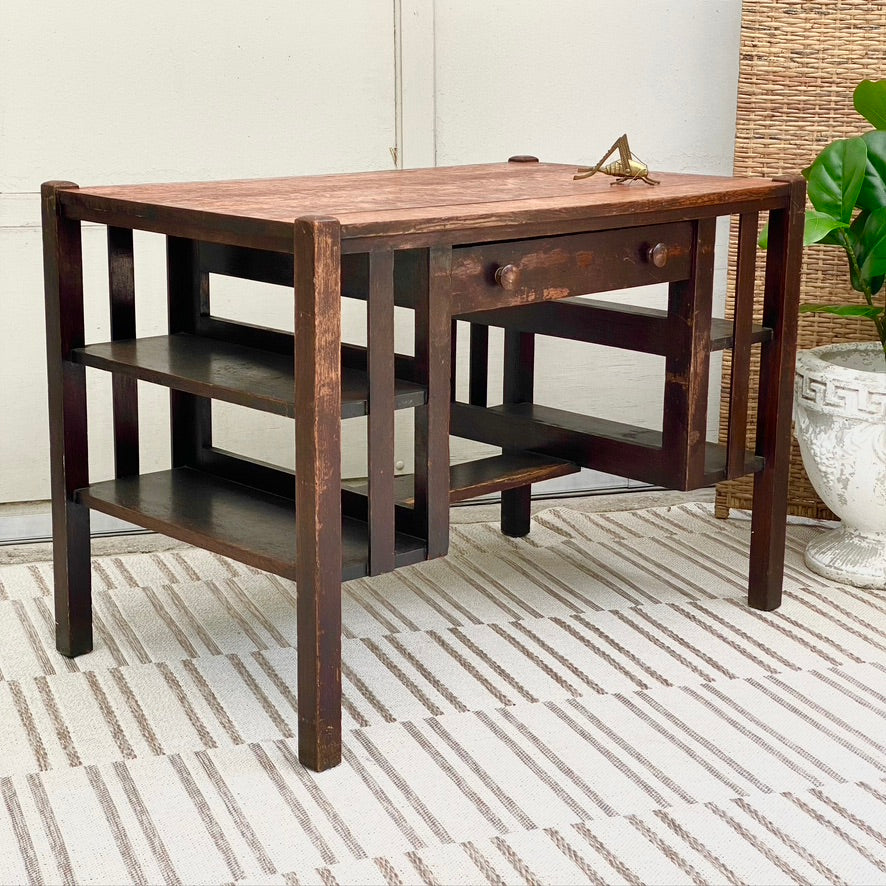 Antique Mission Style Oak Desk