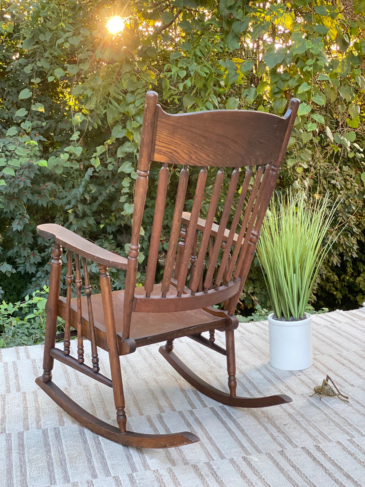 Vintage Arts & Crafts Wooden Rocking Chair