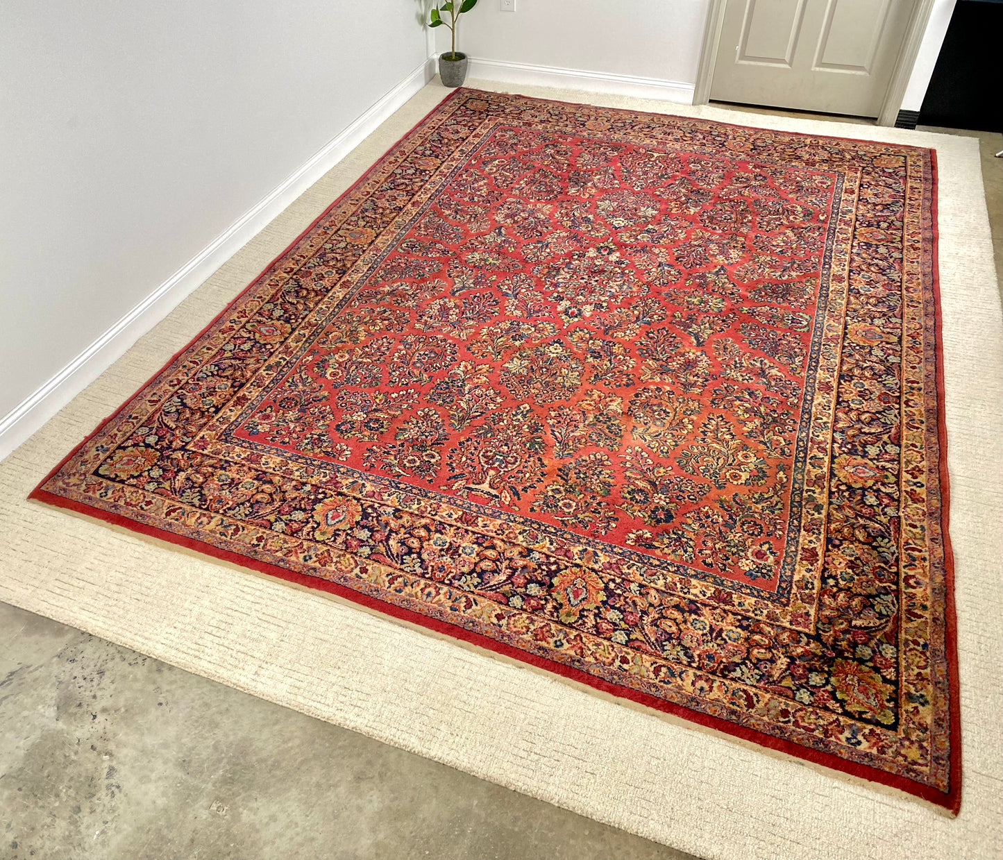 Nice Large Wool Sarouk Karastan Rug