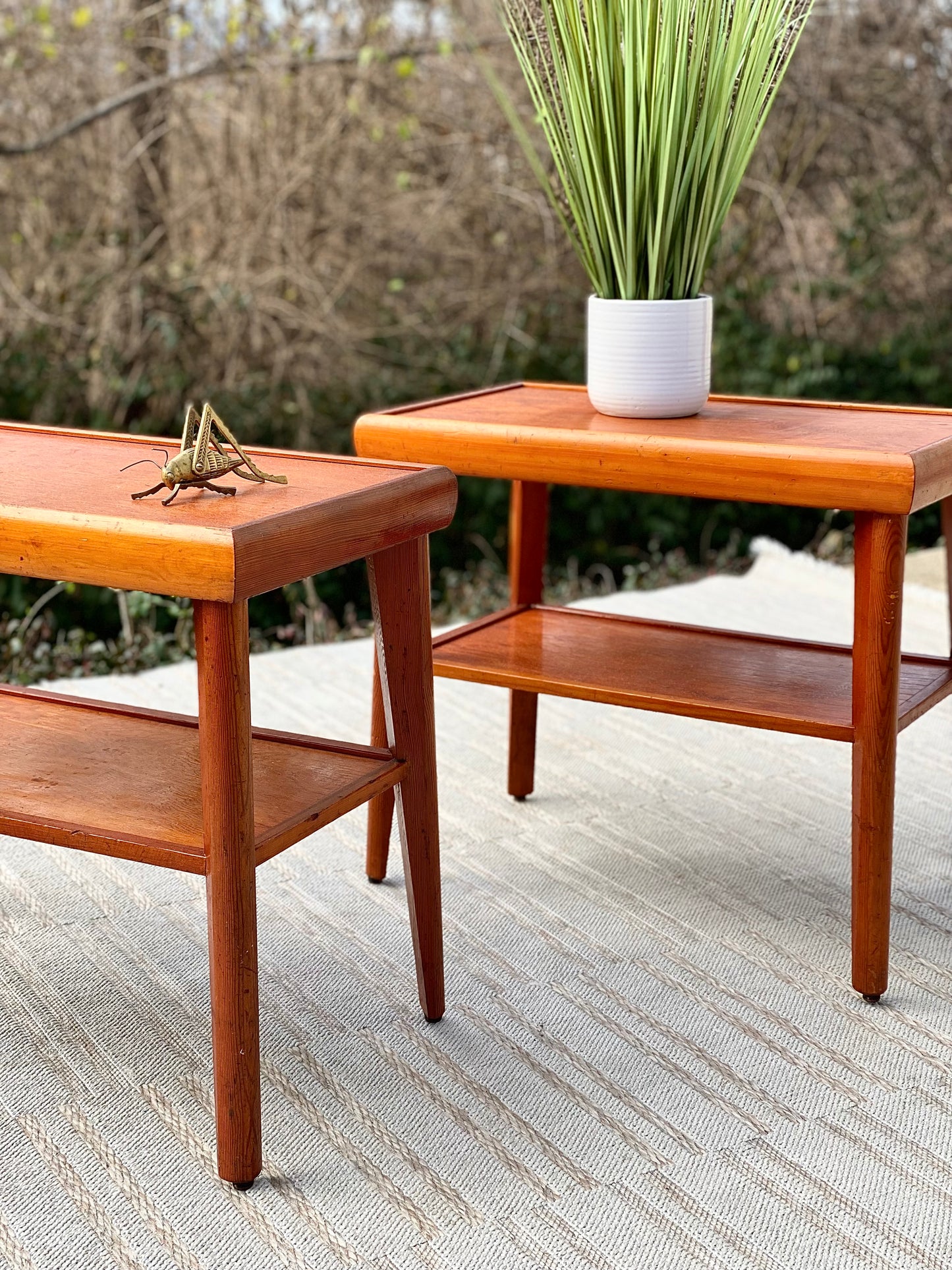 Vintage MCM Pine Side Tables