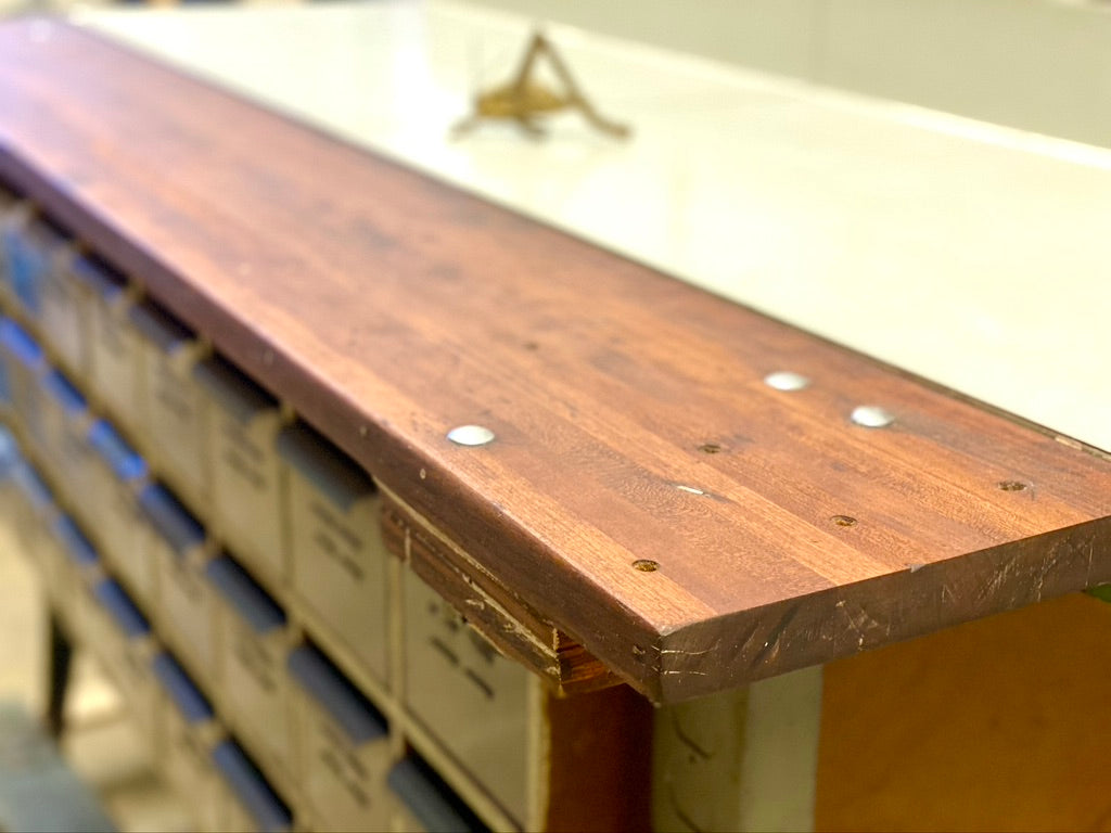 Vintage Industrial 24 Drawer Work Bench