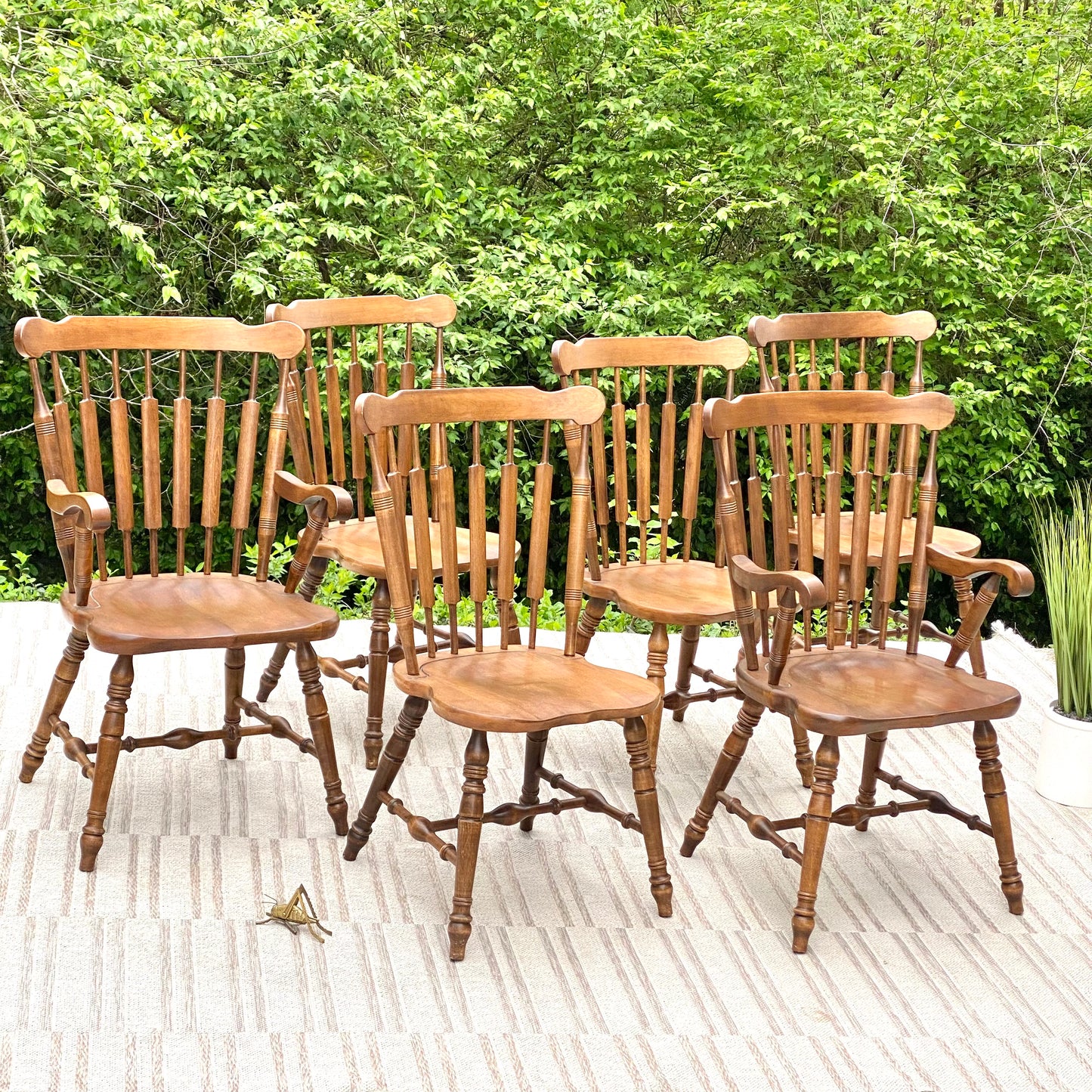 Set of 6 Temple Stuart Wooden Chairs