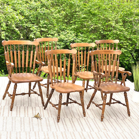 Set of 6 Temple Stuart Wooden Chairs