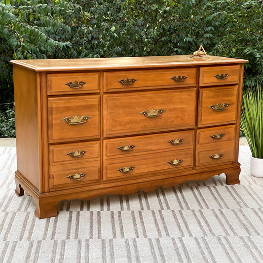 Vintage Sumter Maple 9 Drawer Dresser
