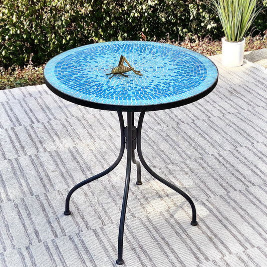 Vintage MCM Mosaic Tile Metal Table