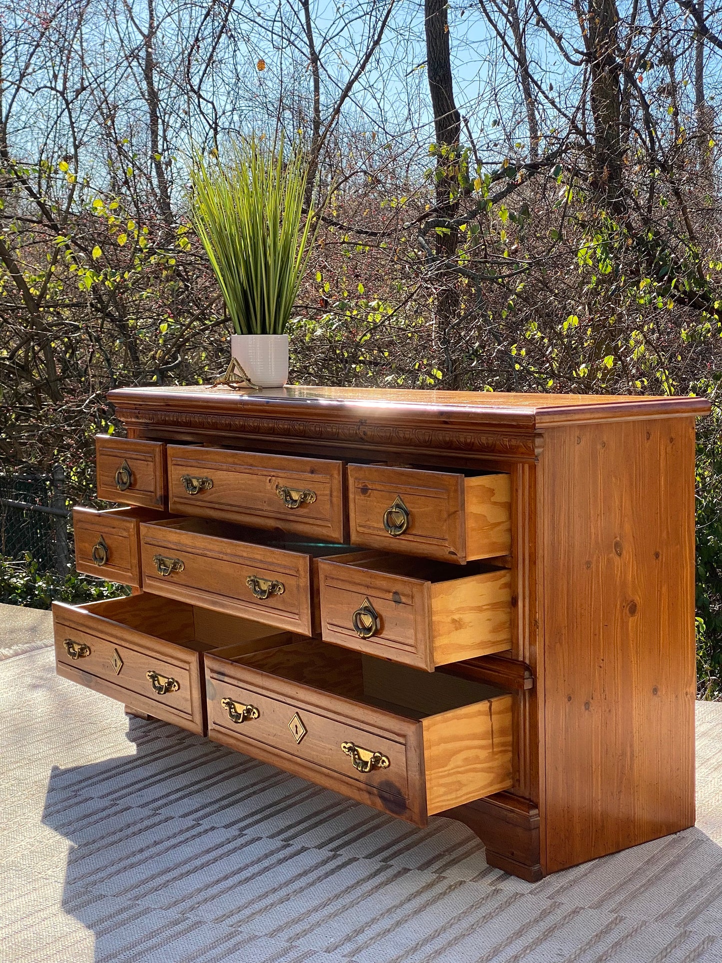 Vintage Wooden 8 Drawer Dresser