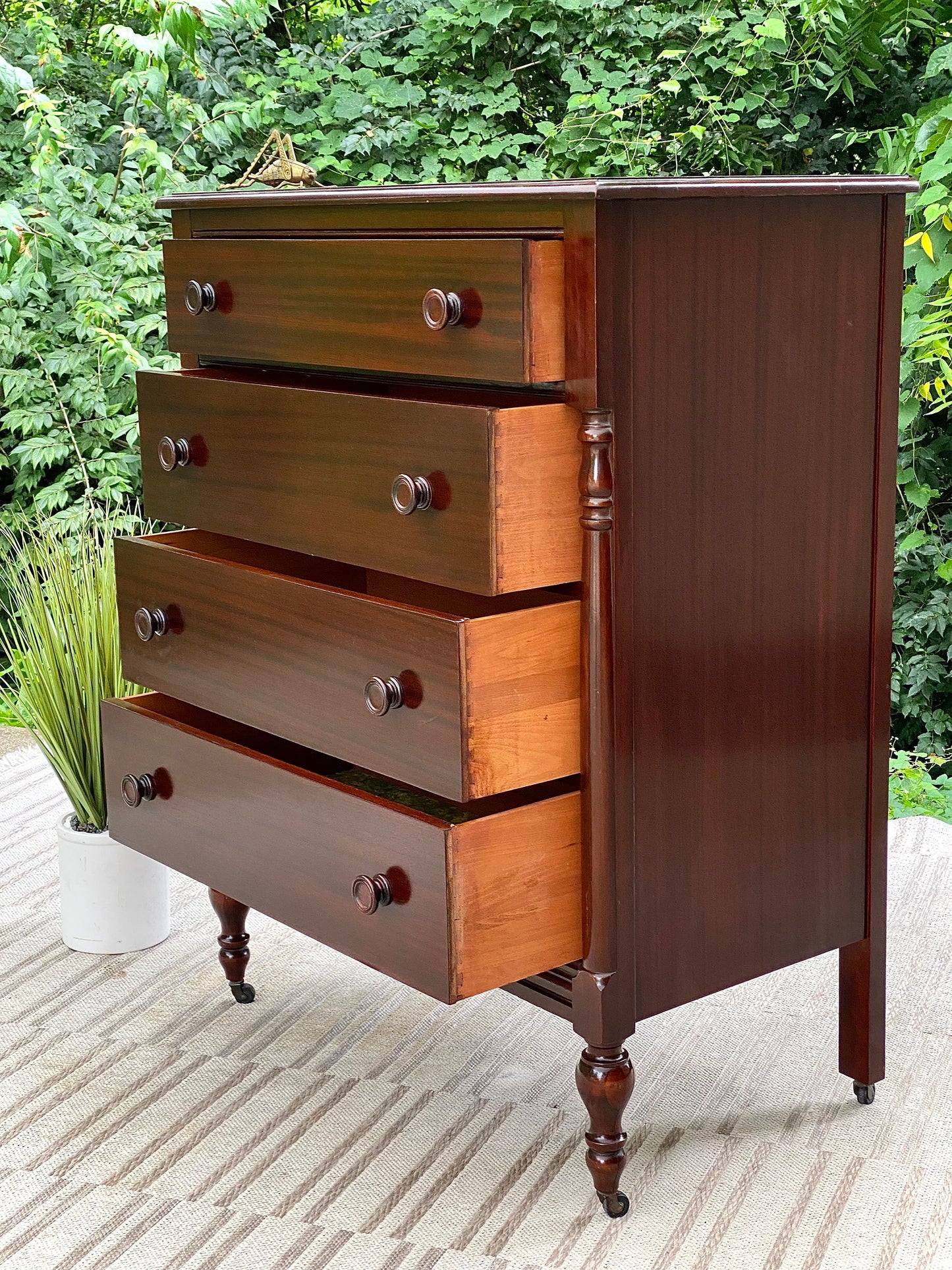 Vintage Wooden 4 Drawer Holland Dresser