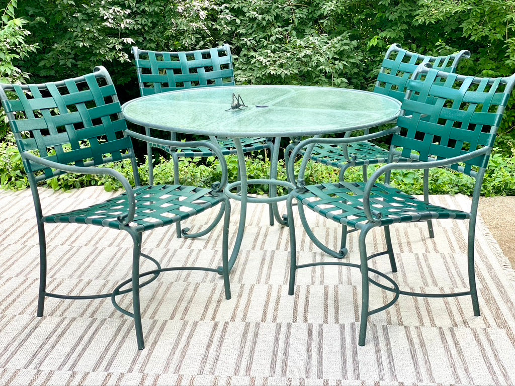 Vintage Green Outdoor Patio Brown Jordan 6 Piece Set