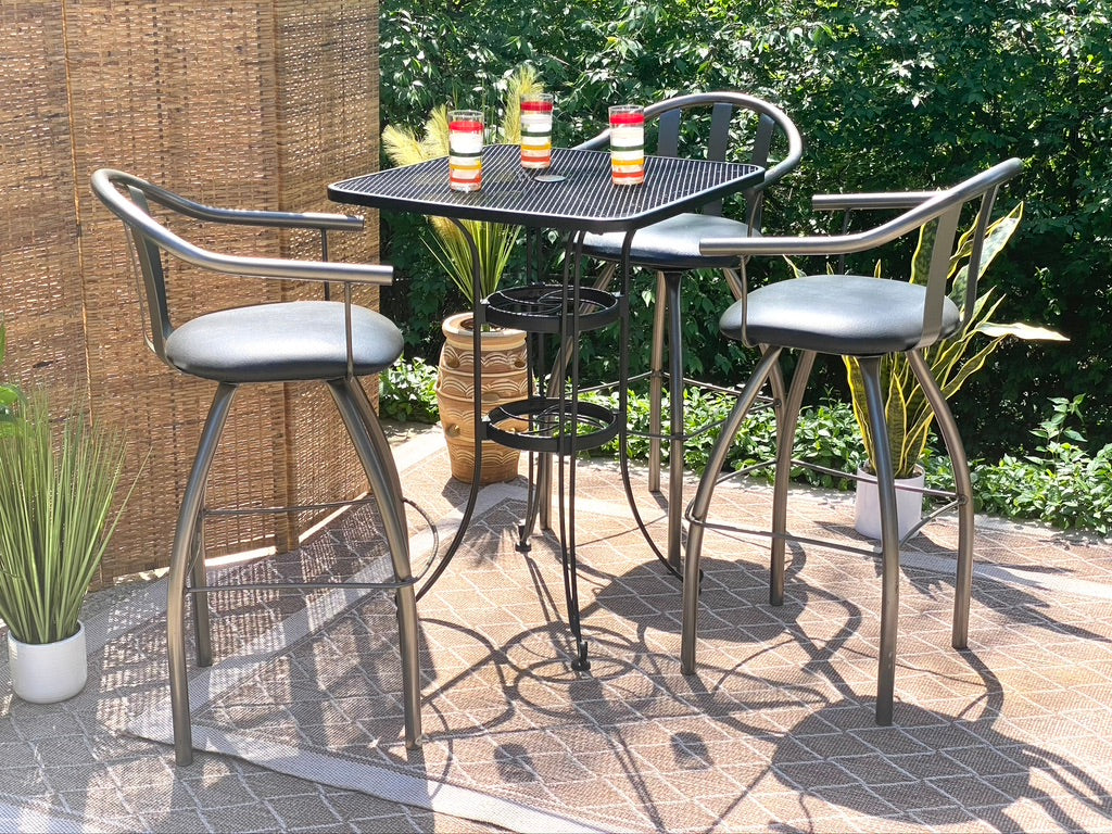Modern 3 Piece Metal Bar Stool Set