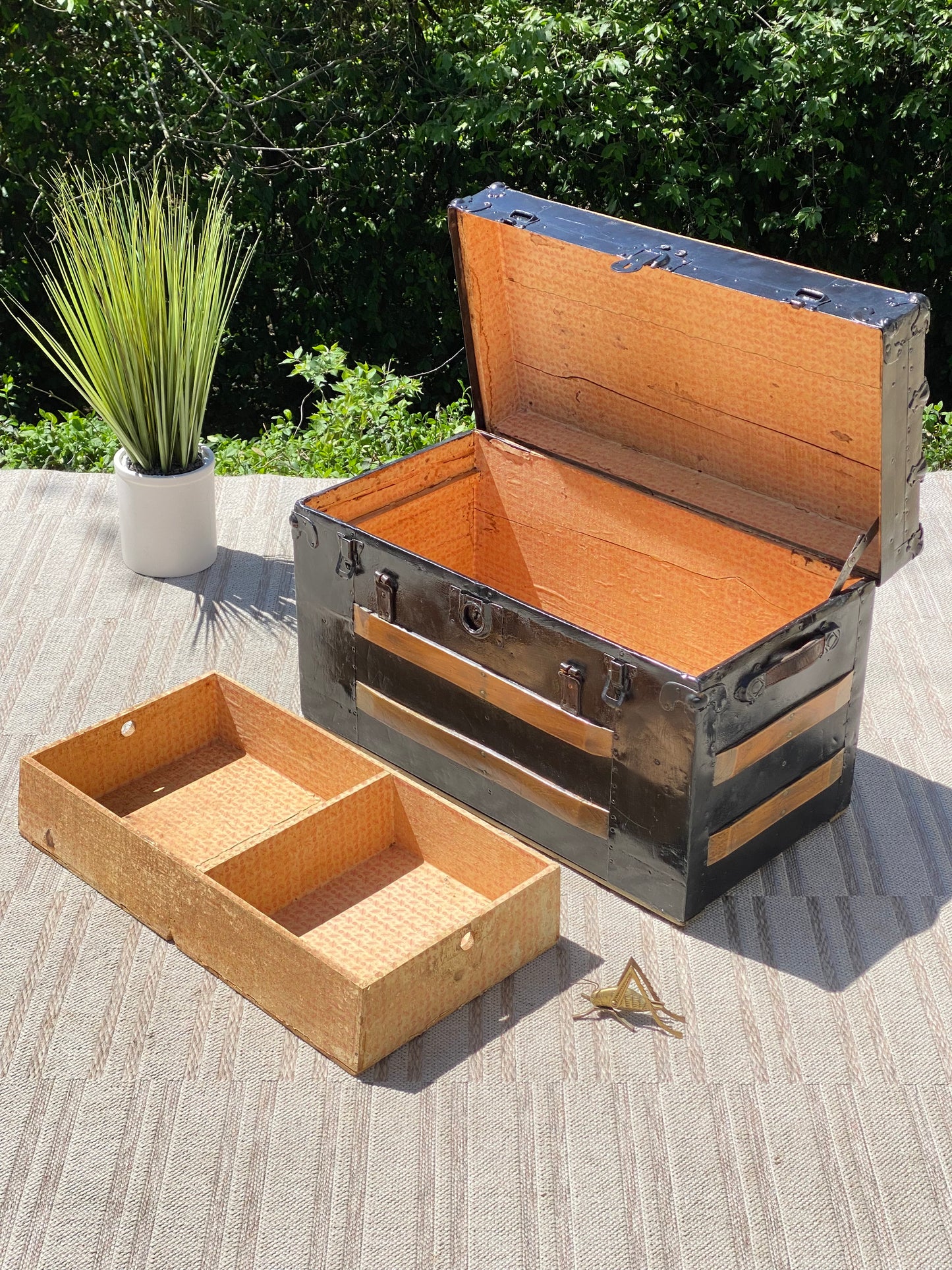 Vintage Wooden & Metal Trunk