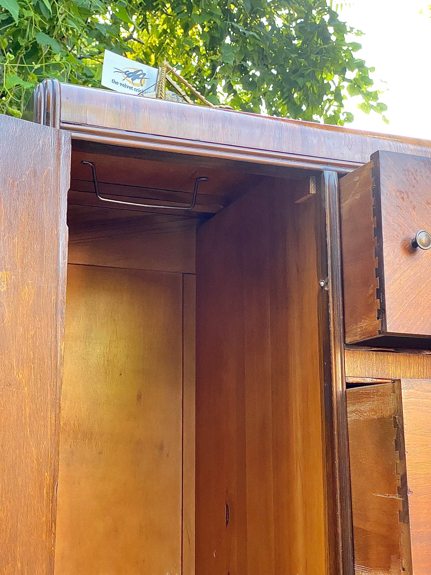 Nice Vintage Art Deco Wooden Wardrobe