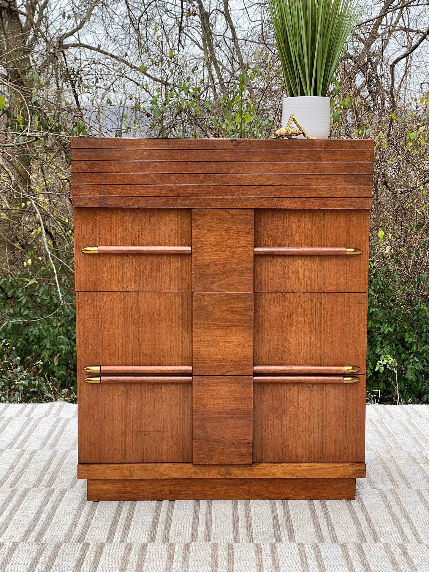 Vintage MCM Wooden 4 Drawer Dresser