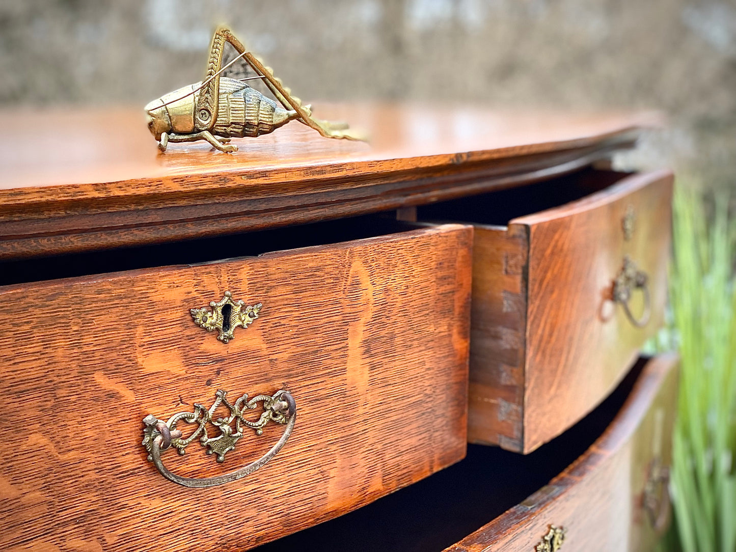 Vintage Oak 4 Drawer Dresser