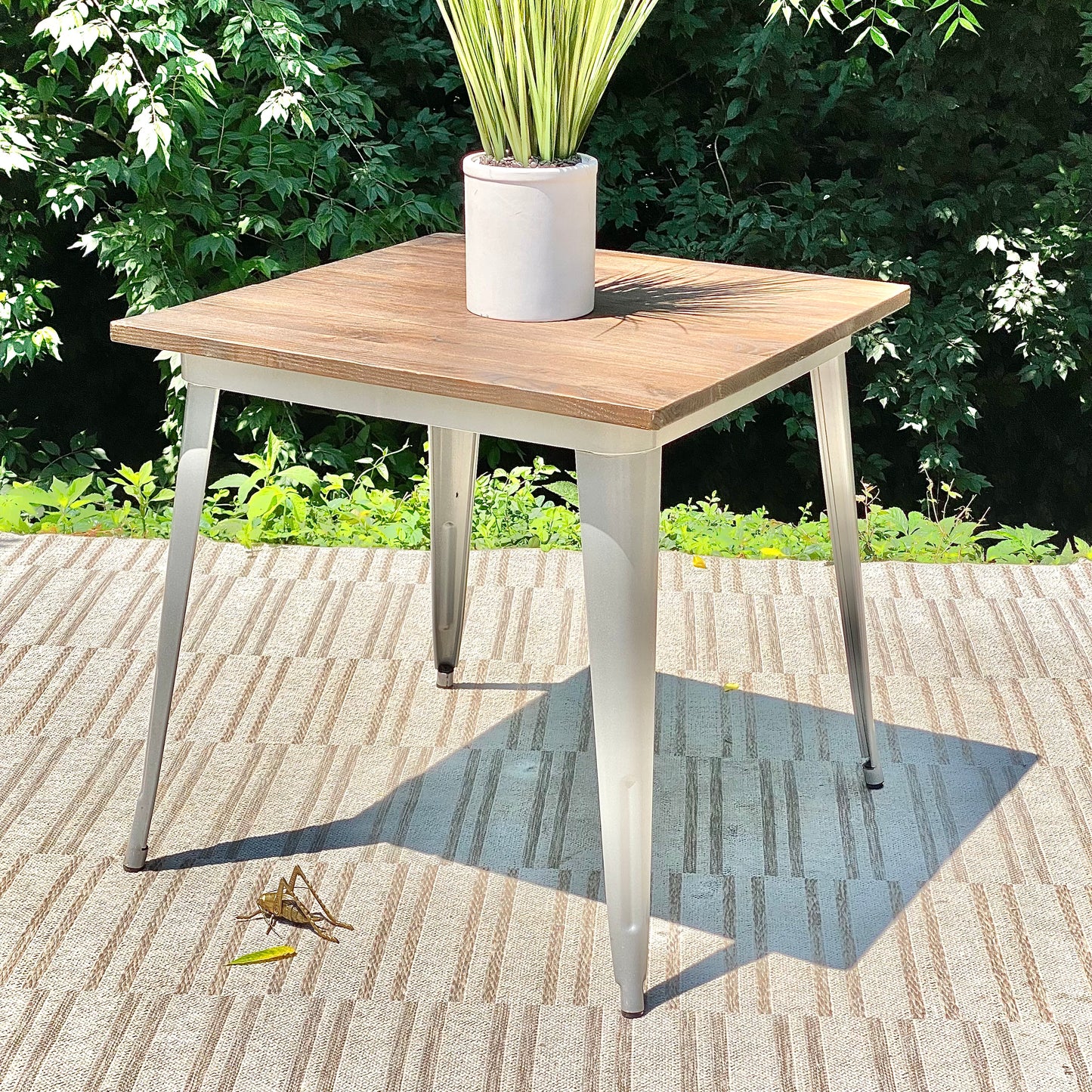 Nice Metal and Wood Square Table