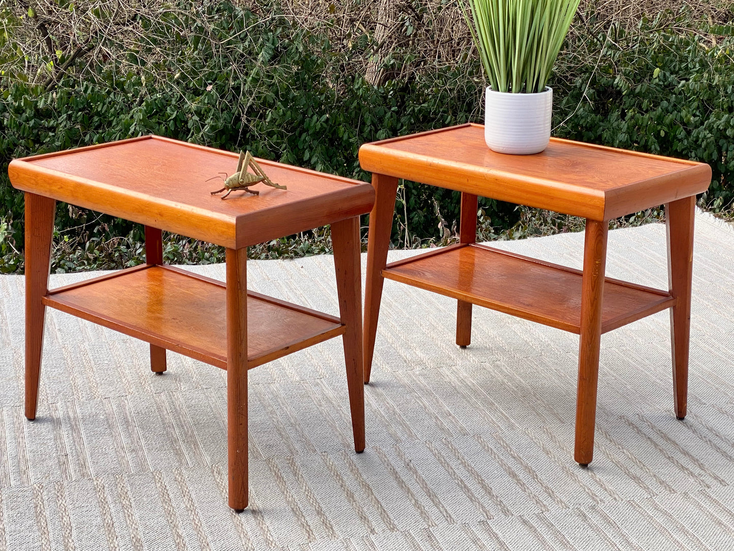 Vintage MCM Pine Side Tables