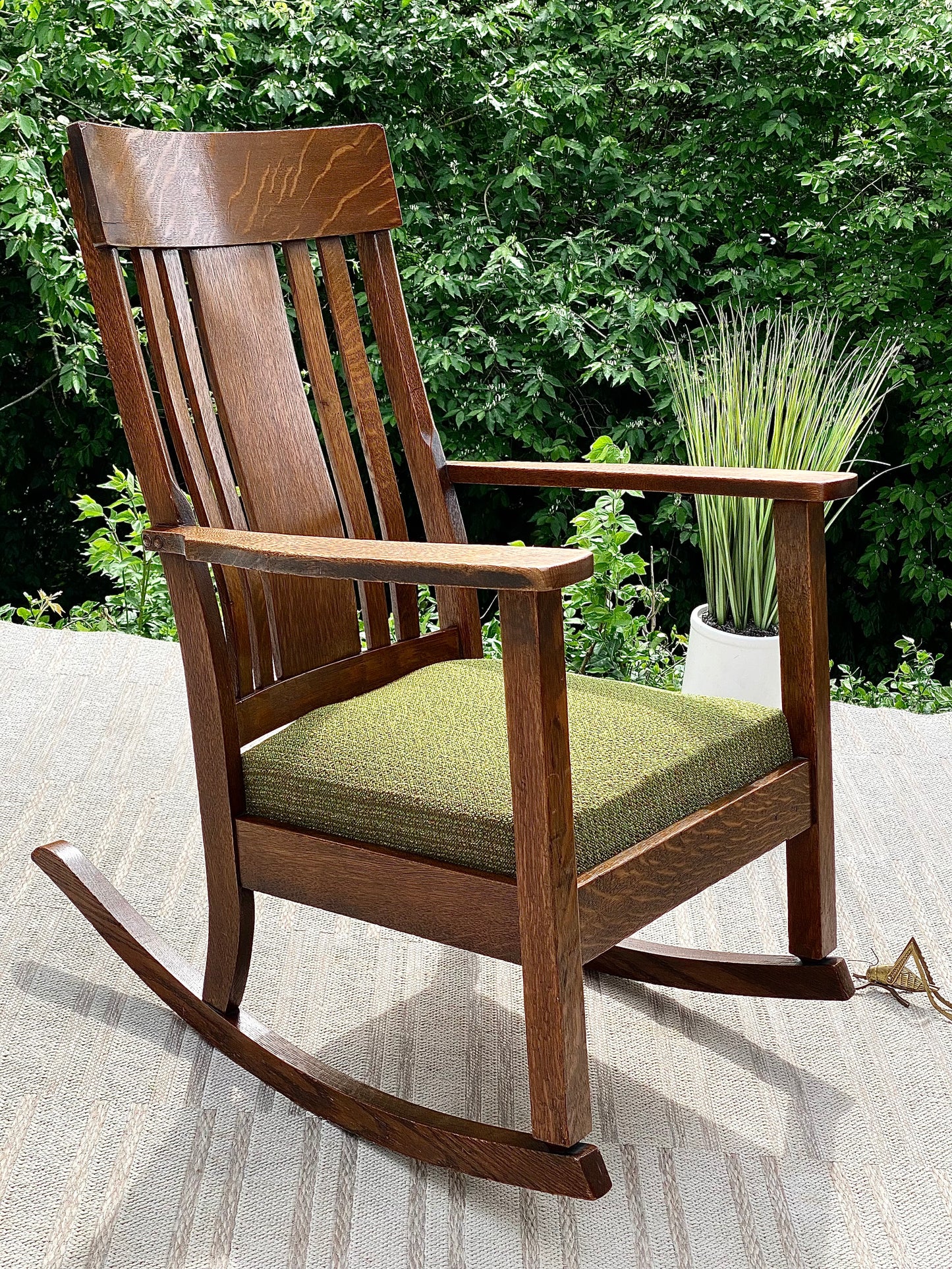 Vintage Arts & Crafts Oak Rocking Chair