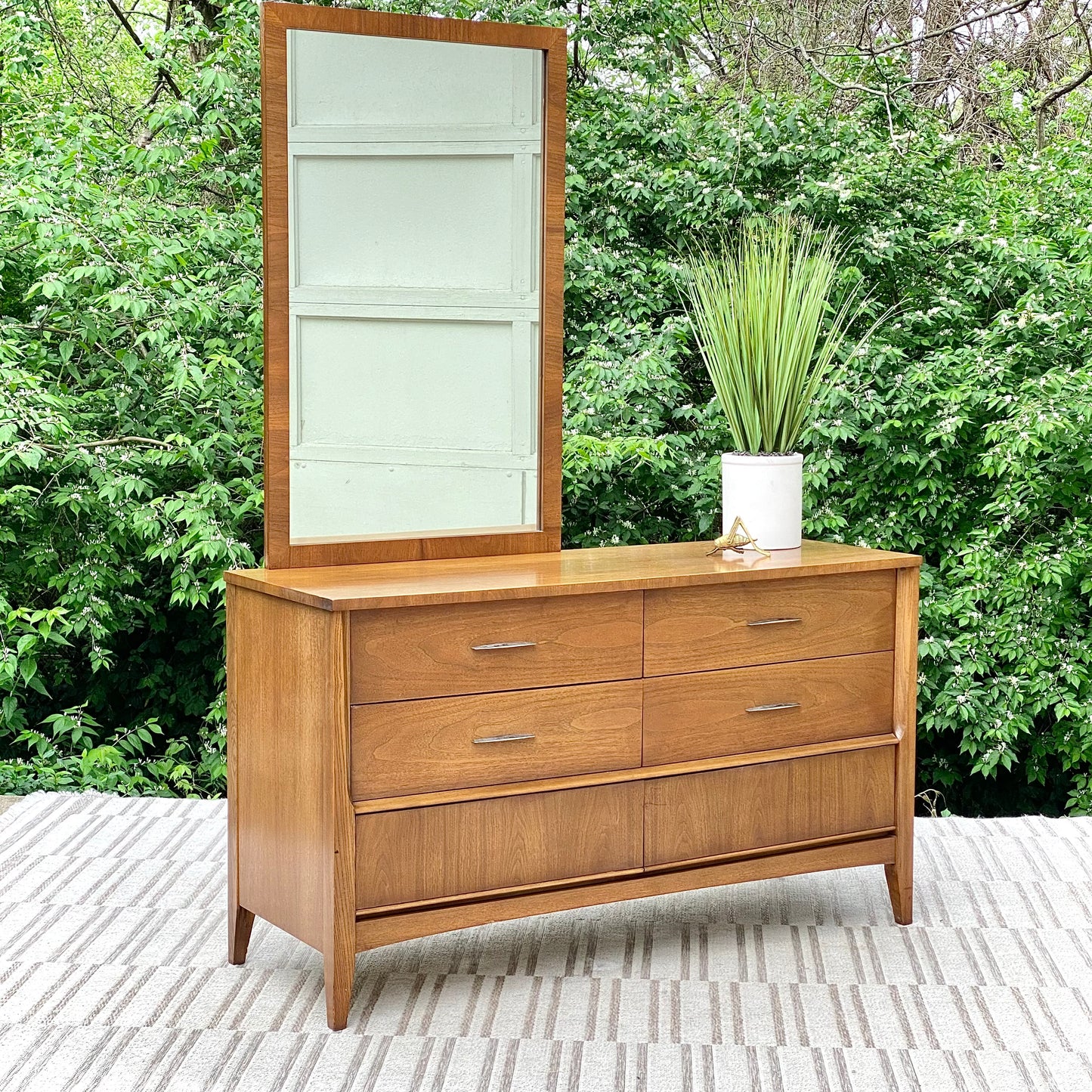 Vintage MCM Dixie Lowboy Dresser w/ Mirror