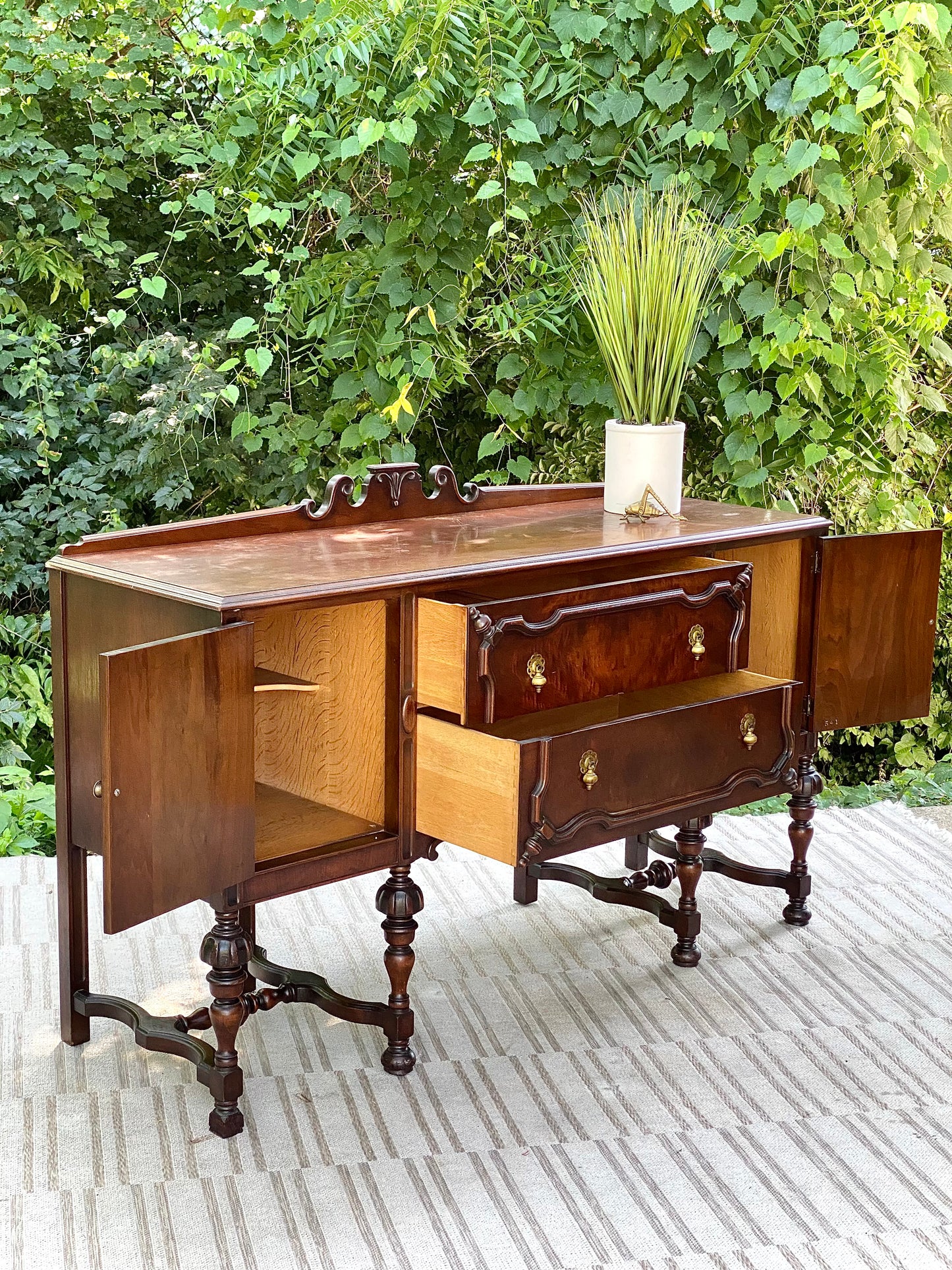 Vintage Tell City Mahogany Credenza Buffet