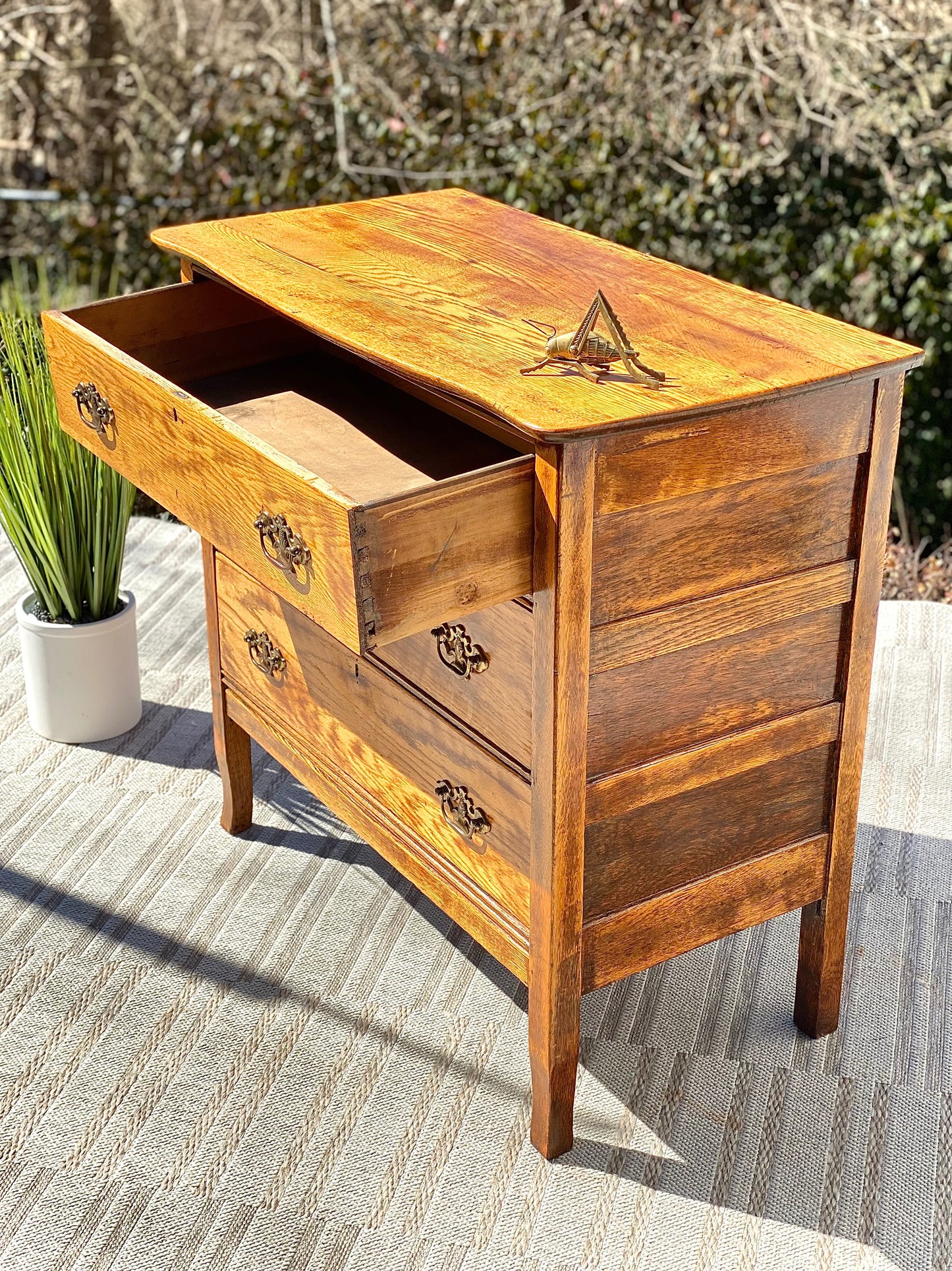 Vintage Oak 3 Drawer Accent Dresser