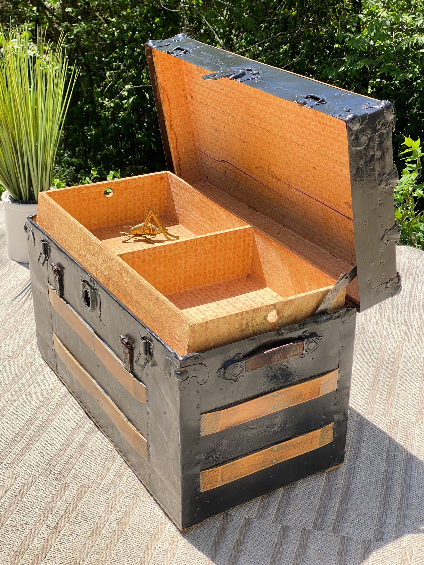 Vintage Wooden & Metal Trunk