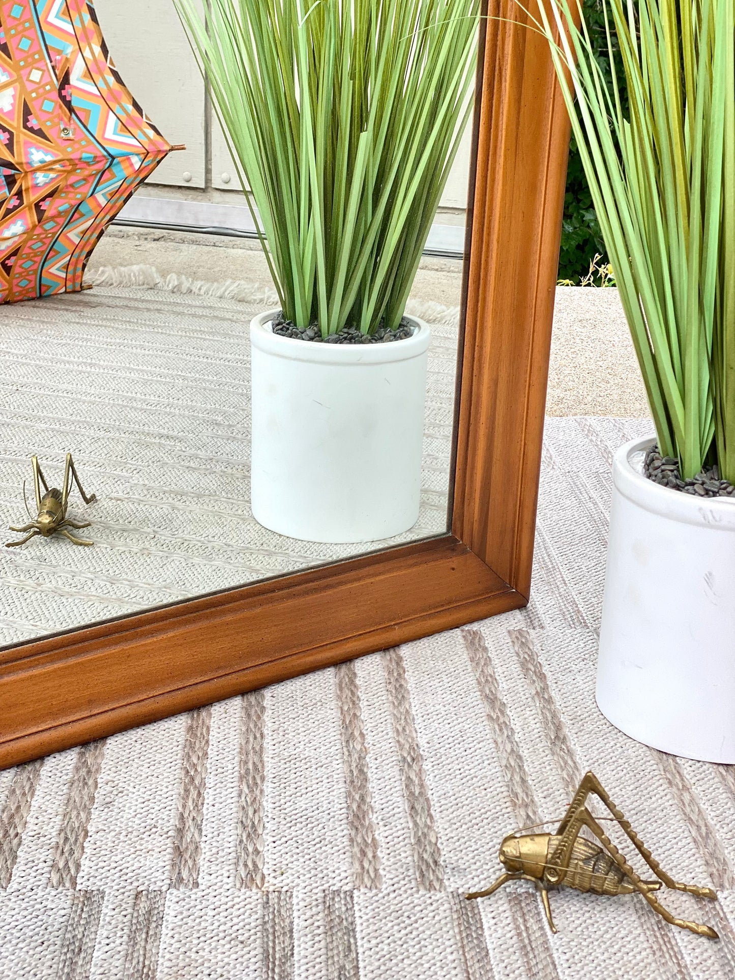 Large Wooden Rectangular Mirror