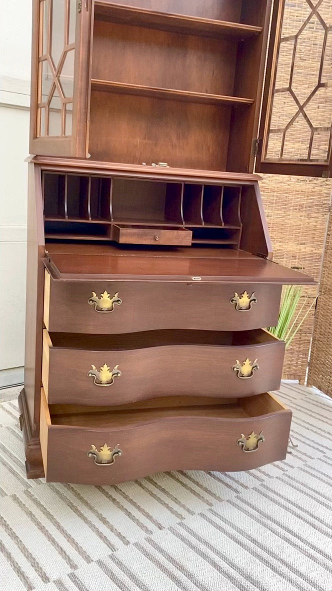 Vintage Wooden Secretary Hutch