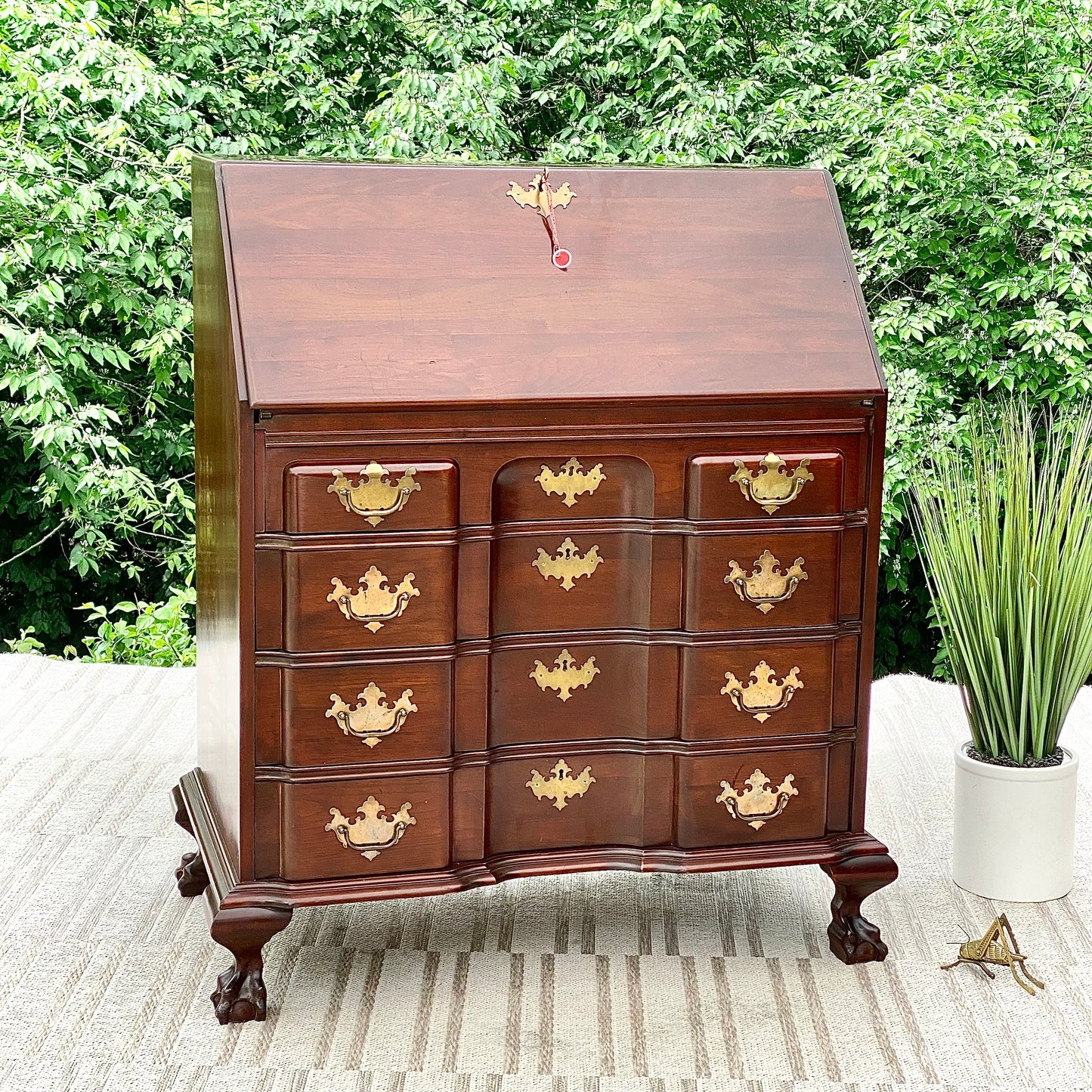 Vintage Solid Cherry Monitor Secretary