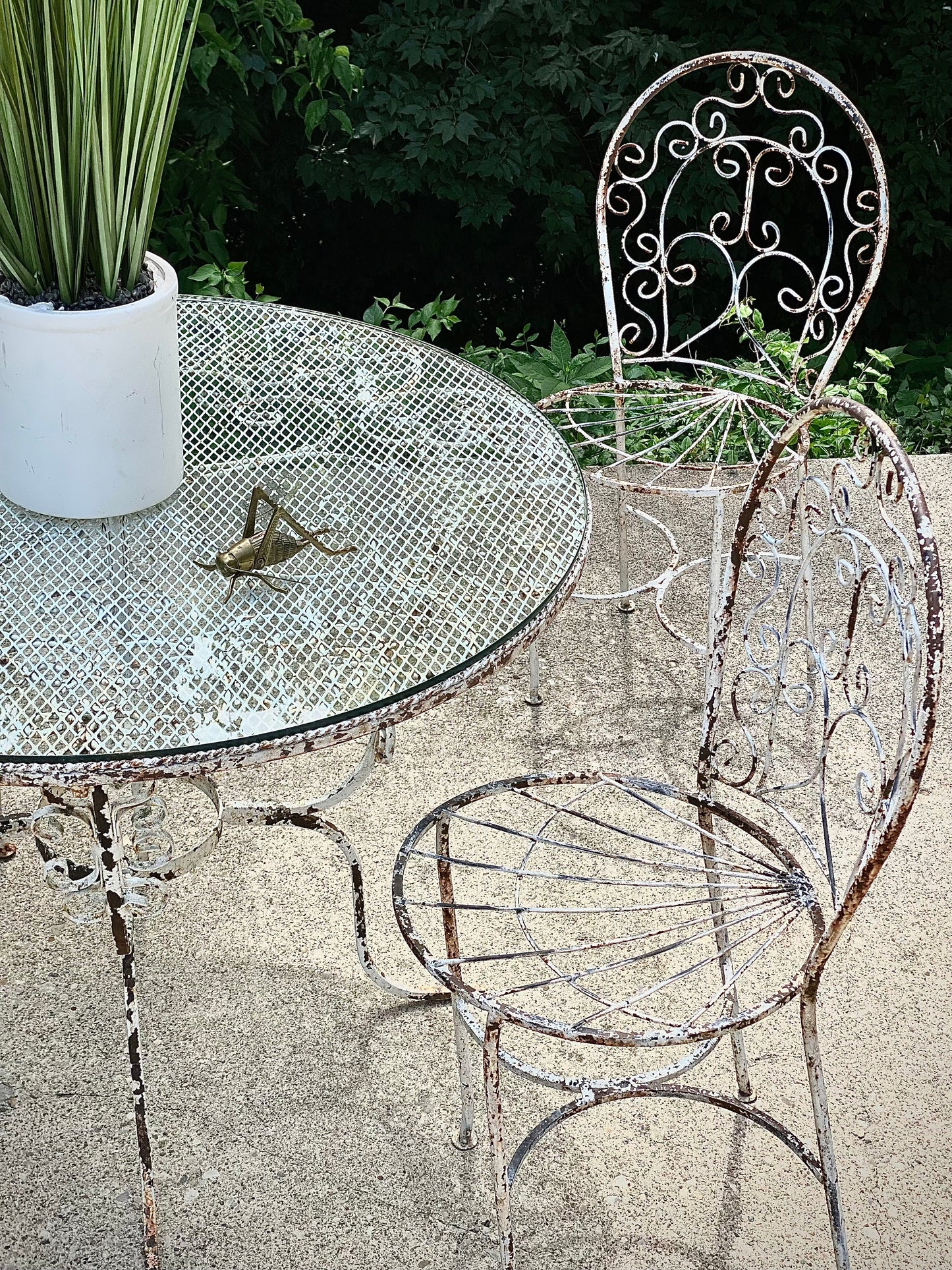 Vintage Rustic Wrought Iron Patio Set